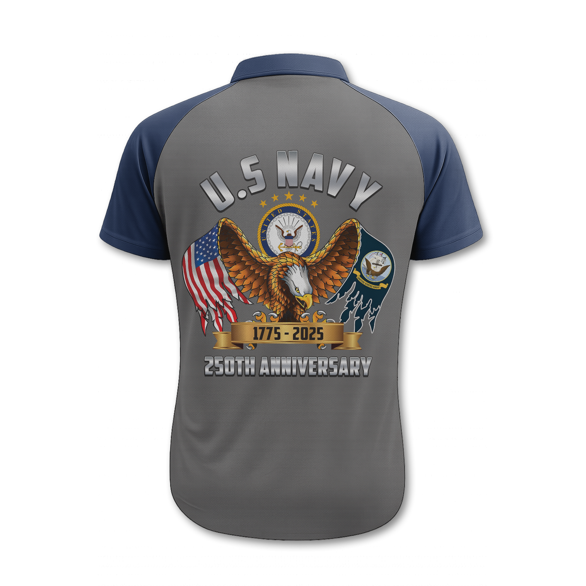 Navy 250th Anniversary Polo Shirt