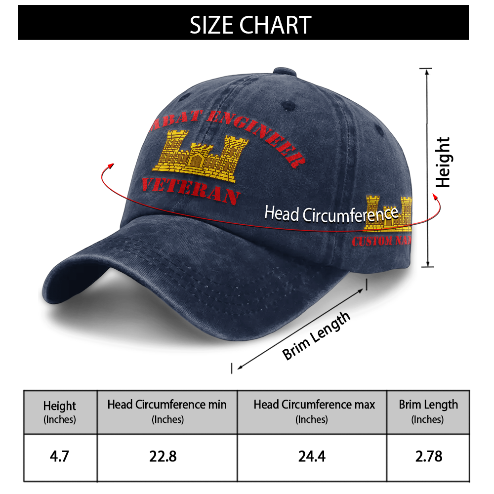 Personalizable Combat Engineer Washed Cap