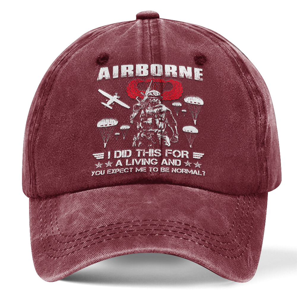 Airborne I Did This For A Living Washed Cap
