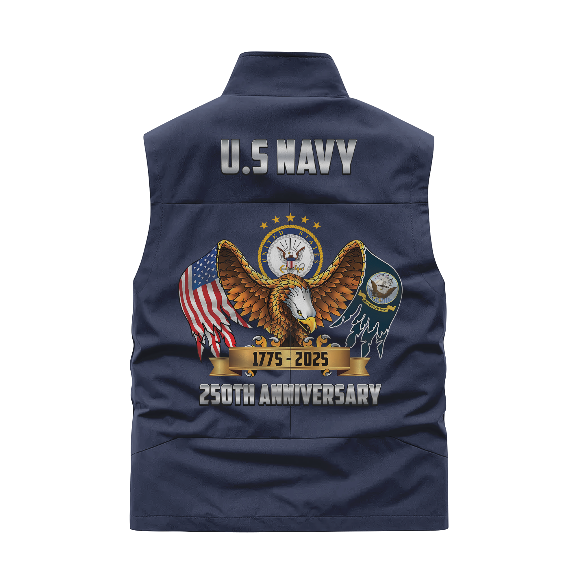 Personalizable Navy 250th Anniversary Pocket Vest