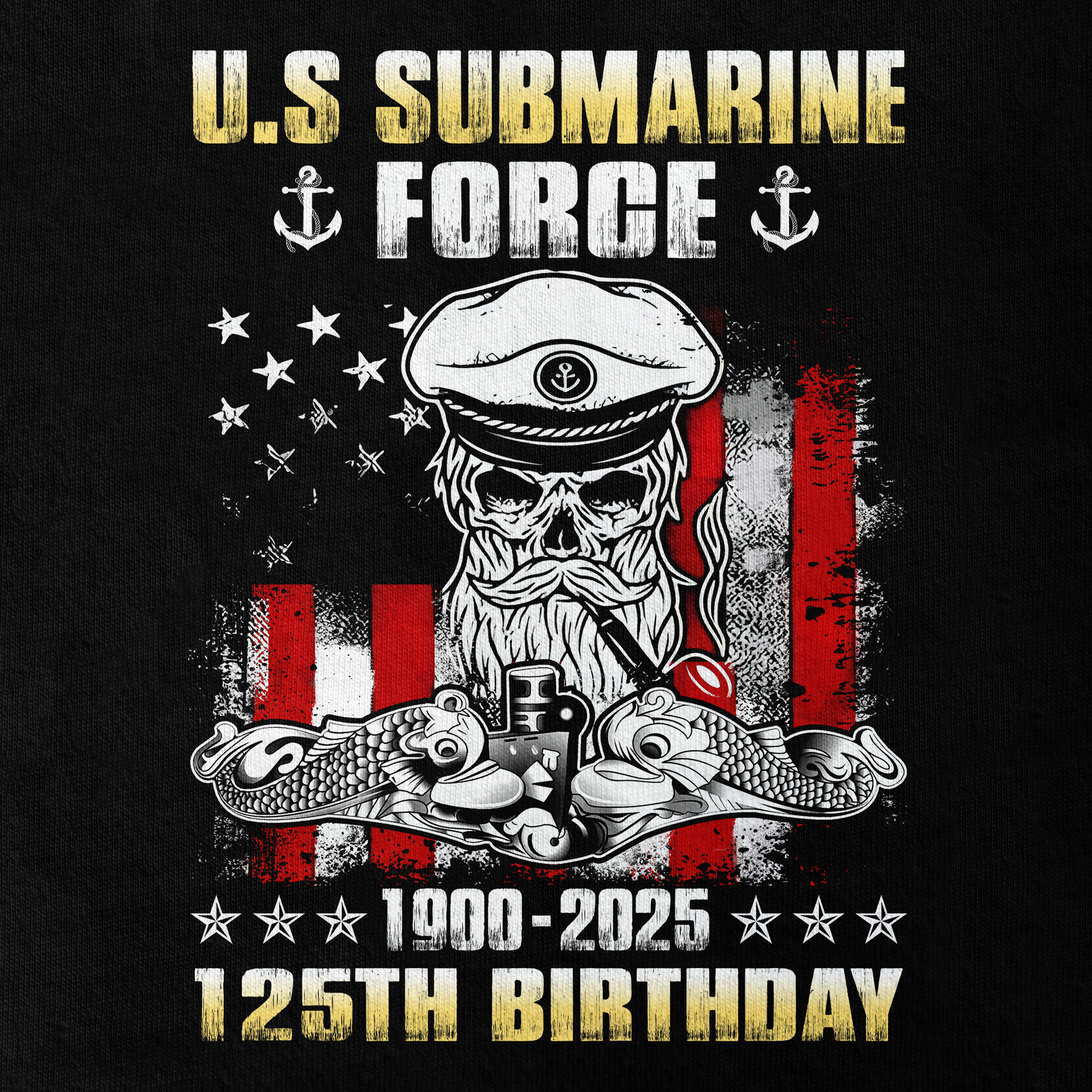 Navy Submarine 125th Birthday Double Sides Classic T-shirt