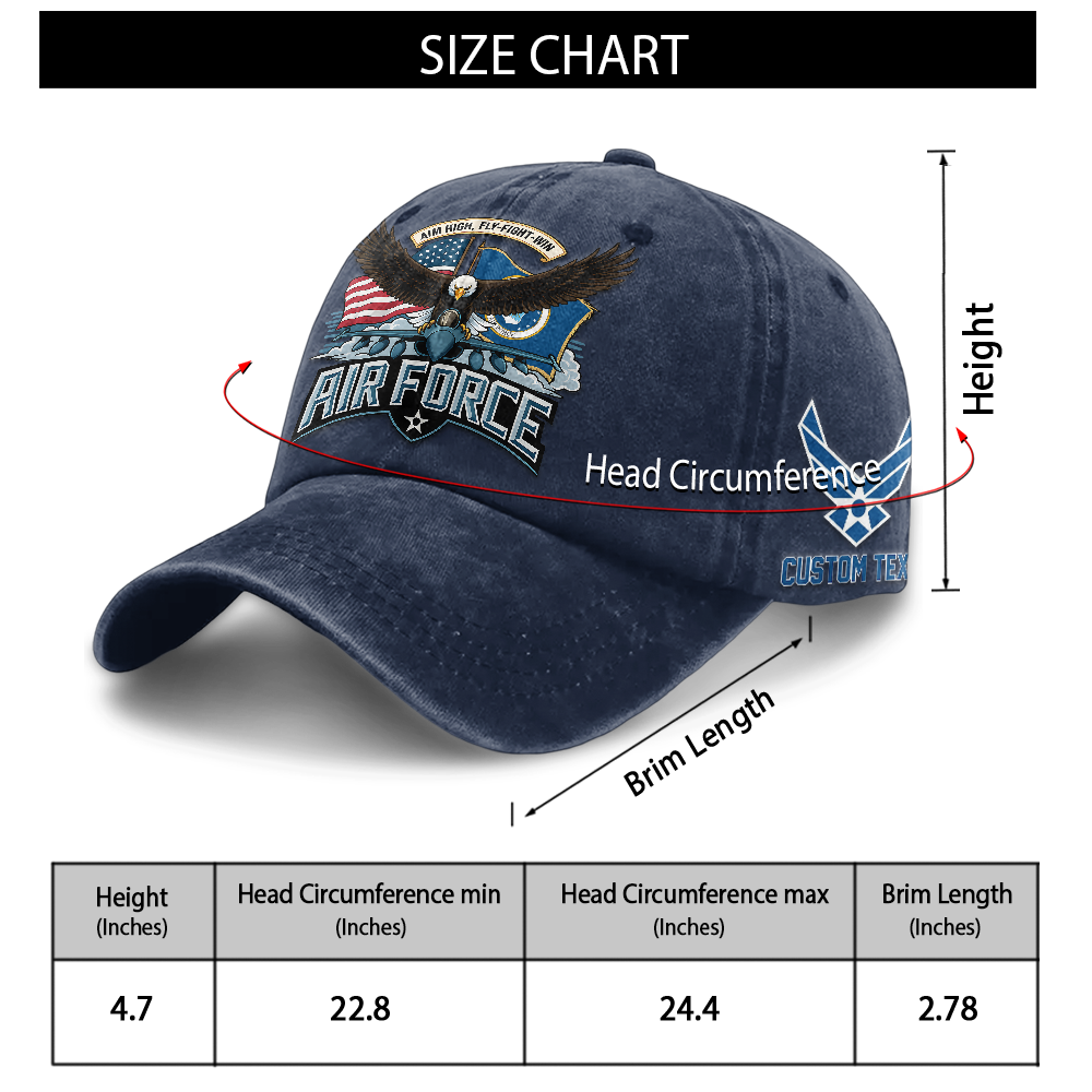 Personalizable Air Force Fly Fight Win Washed Cap