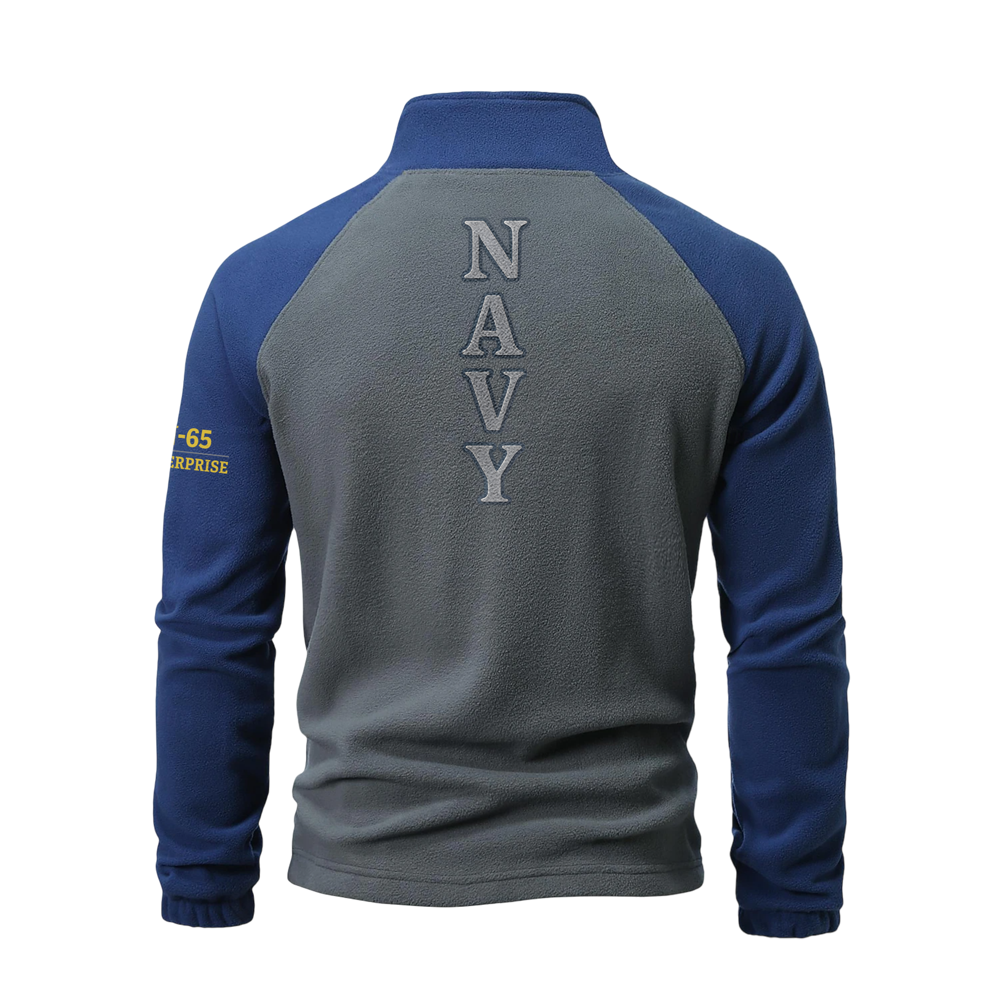 Personalizable Navy Ship Half-Zip Raglan Sweatshirt