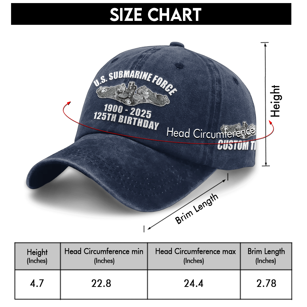 Navy Submarine 125th Birthday Washed Cap