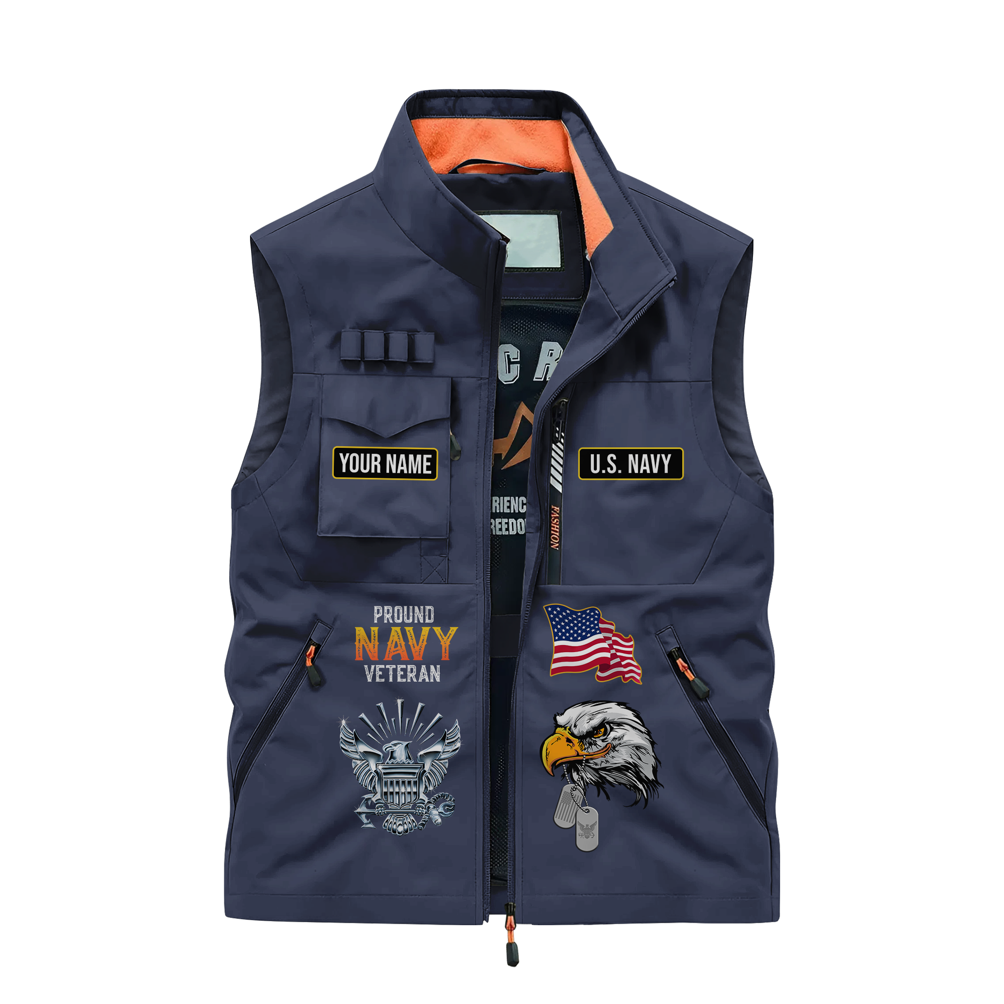 Personalizable Less Than 1% Navy Ship Pocket Vest