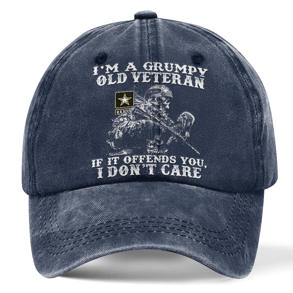 Personalizable Grumpy Old Vet Washed Cap