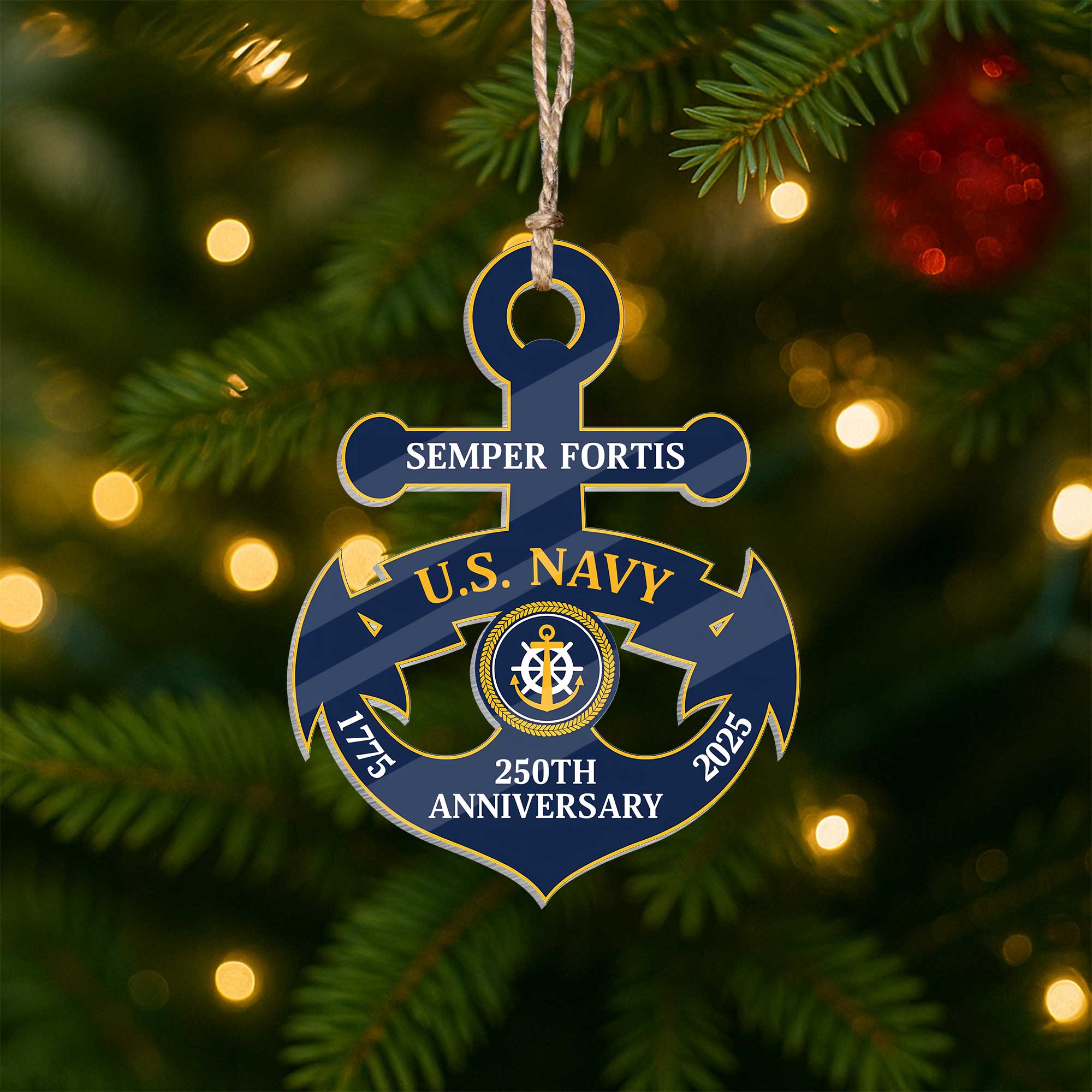 Navy 250th Anniversary Acrylic Ornament