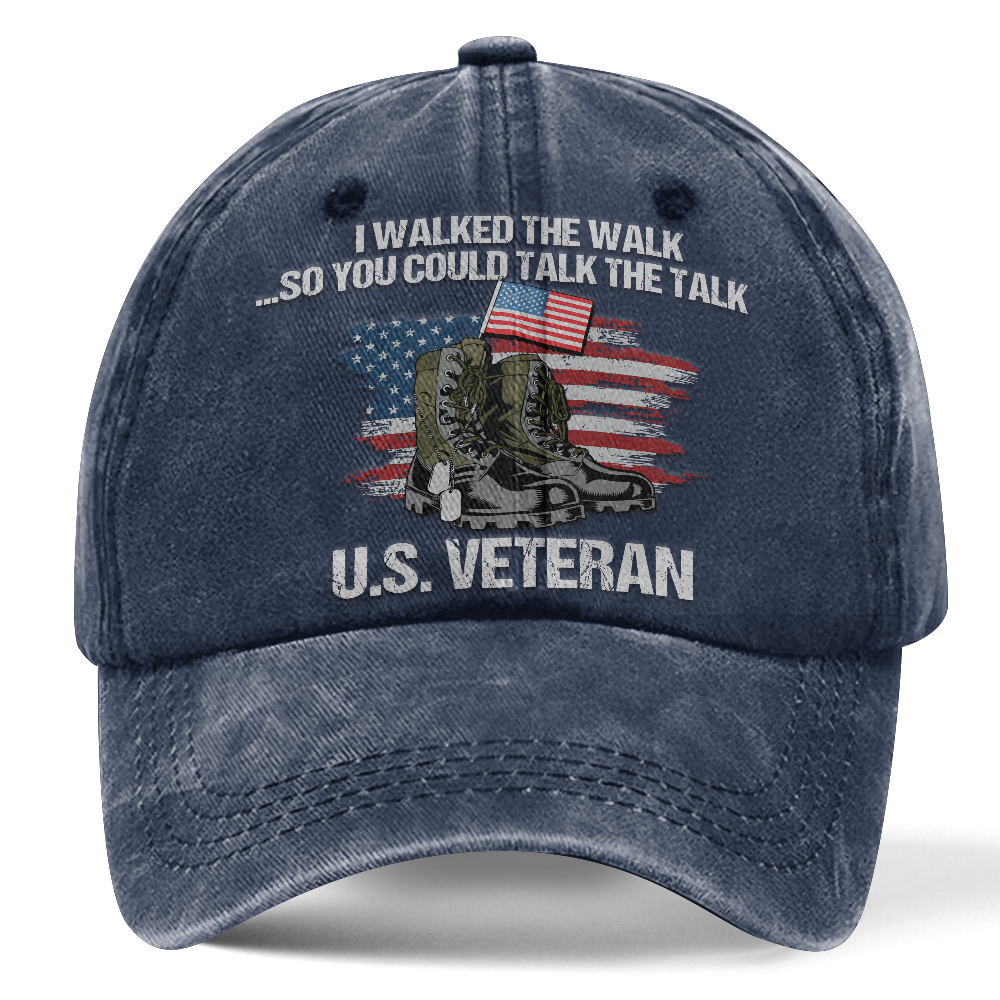 Personalizable US Veteran I Walked The Walk Washed Cap