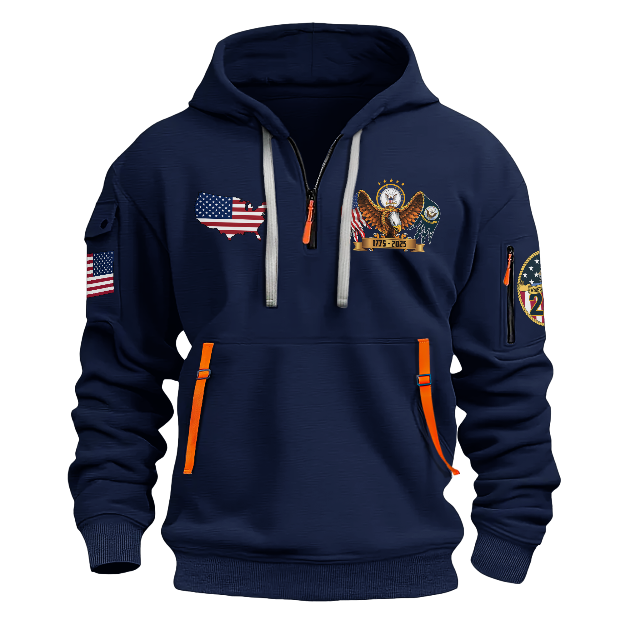 Navy 250th Anniversary Quarter Zip Hoodie