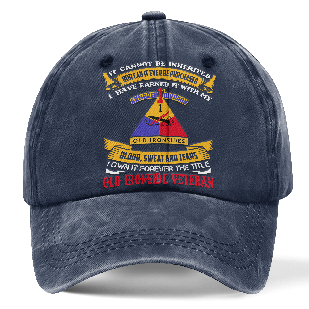 Personalizable Army 1st Armored Division Washed Cap