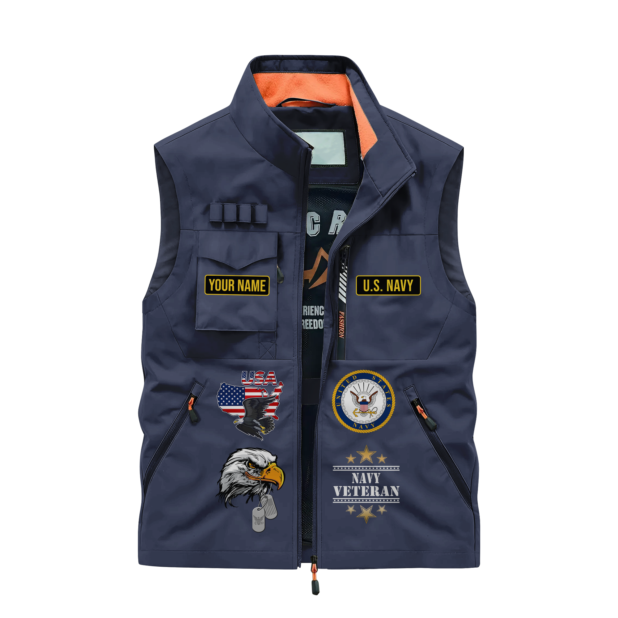 Personalizable Navy 250th Anniversary Pocket Vest