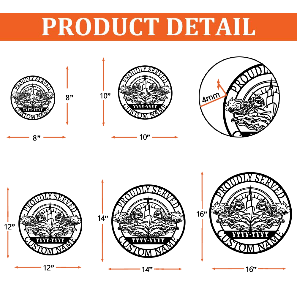 Personalized Navy Submarine Metal Sign Wall Art
