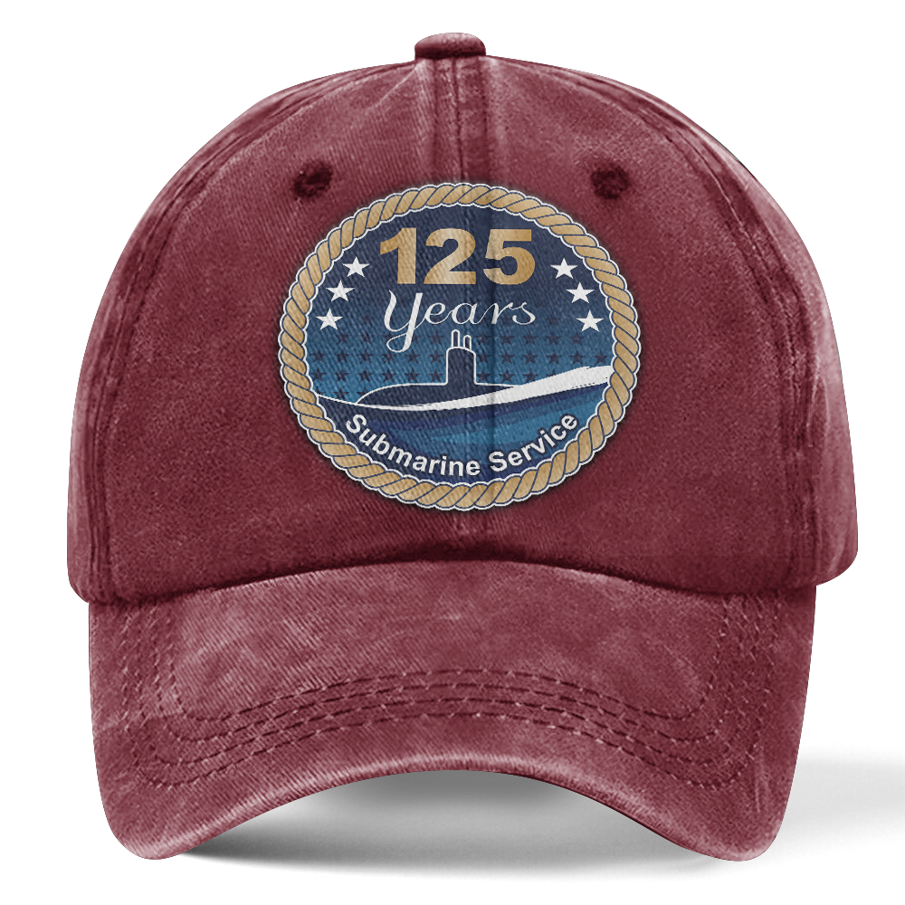 Navy Submarine 125th Birthday Washed Cap