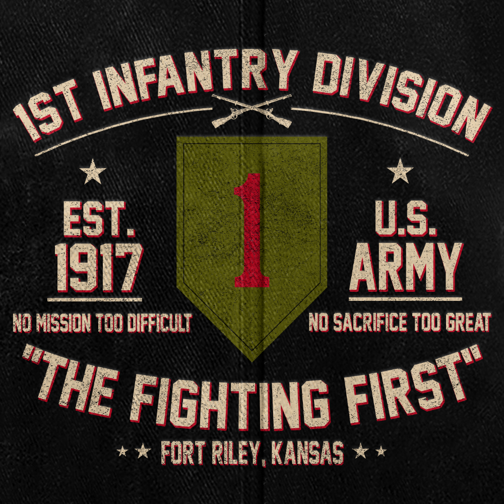 Personalizable Army 1st Infantry Division Washed Cap