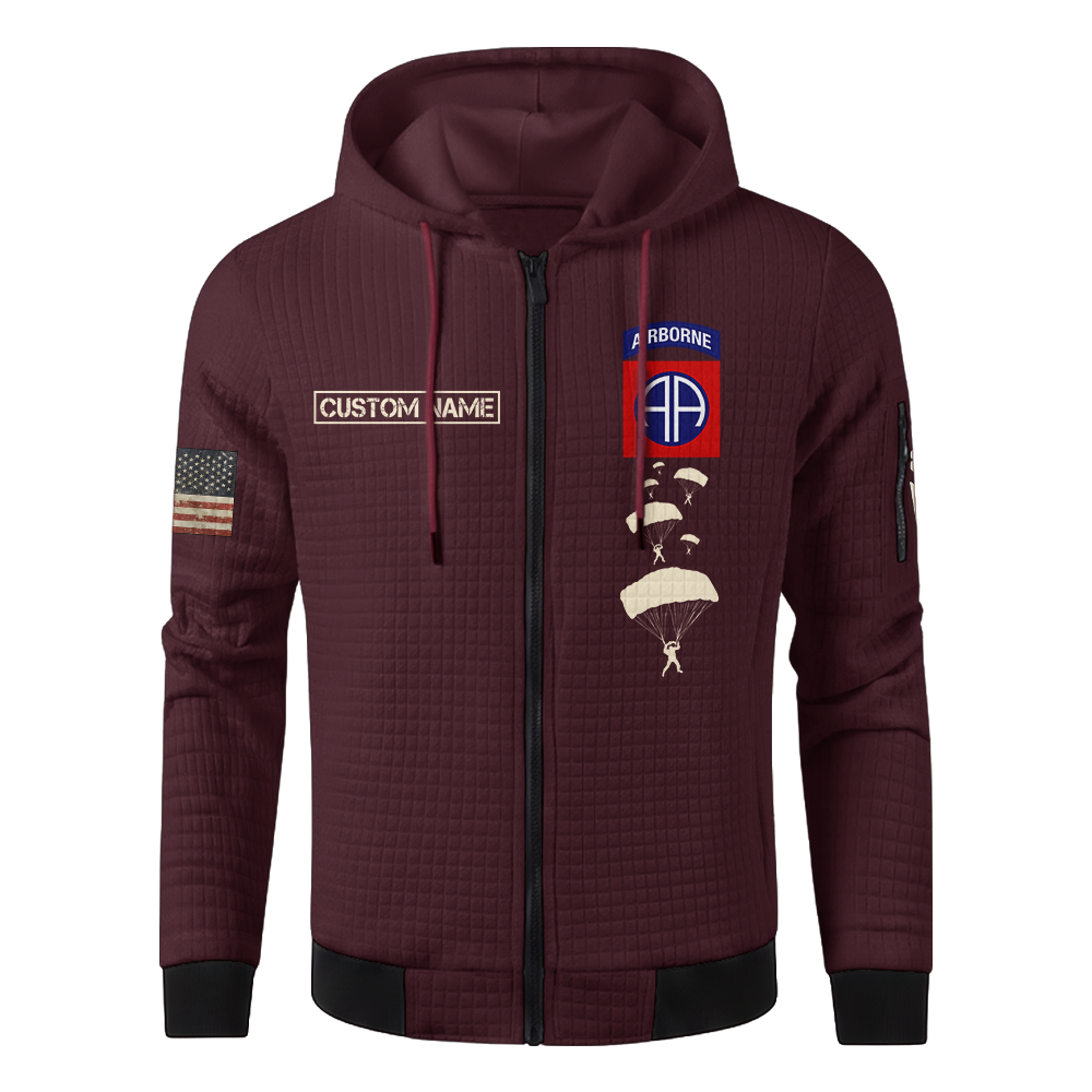 Personalizable Born At Benning Waffle Hooded Jacket