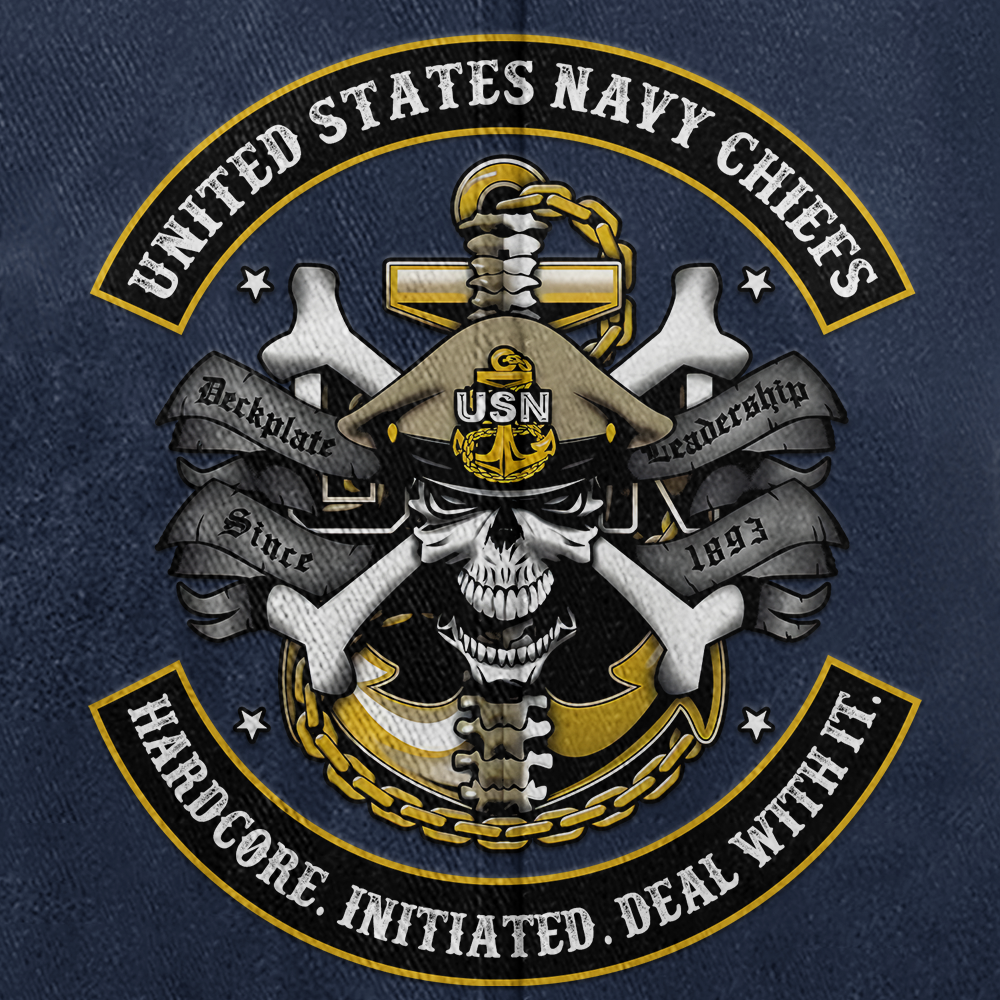 Personalizable Navy Chiefs Hardcore Initiated Deal With It Washed Cap