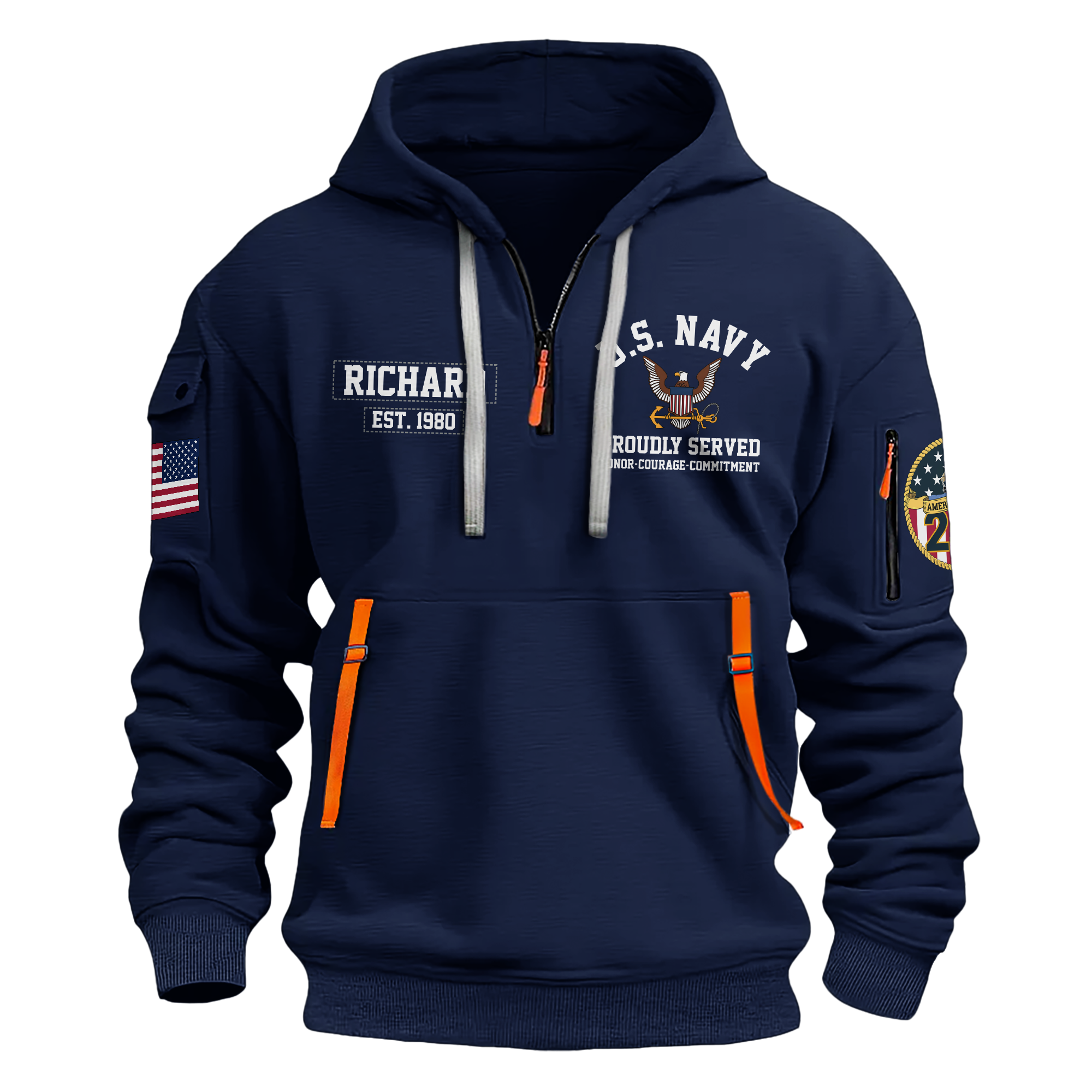 Navy 250th Anniversary Quarter Zip Hoodie
