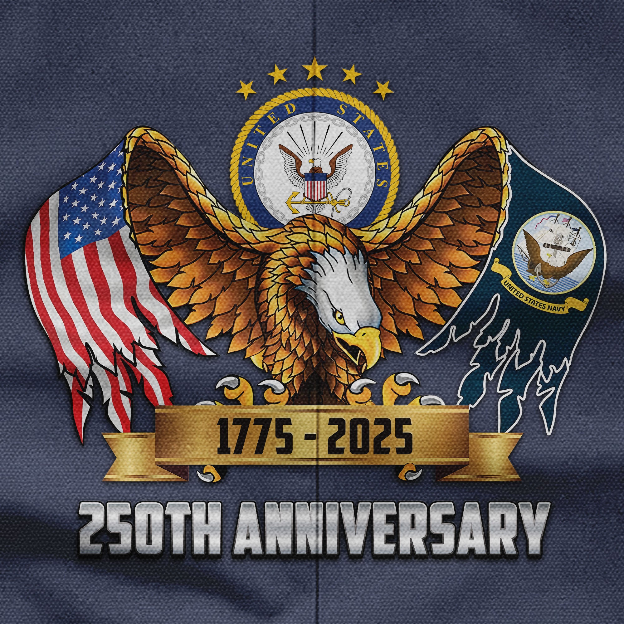 Navy 250th Anniversary Pocket Vest