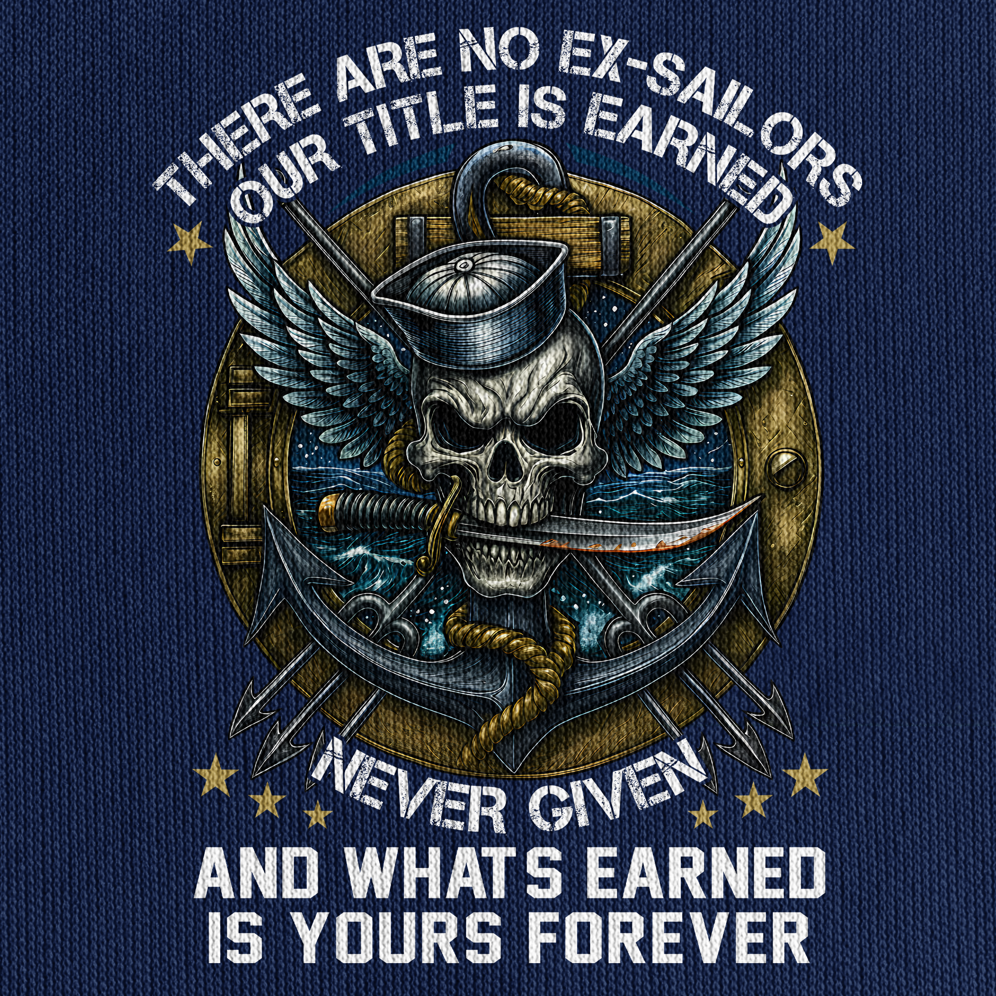 Personalizable There're No Ex-Sailors Quarter Zip Hoodie