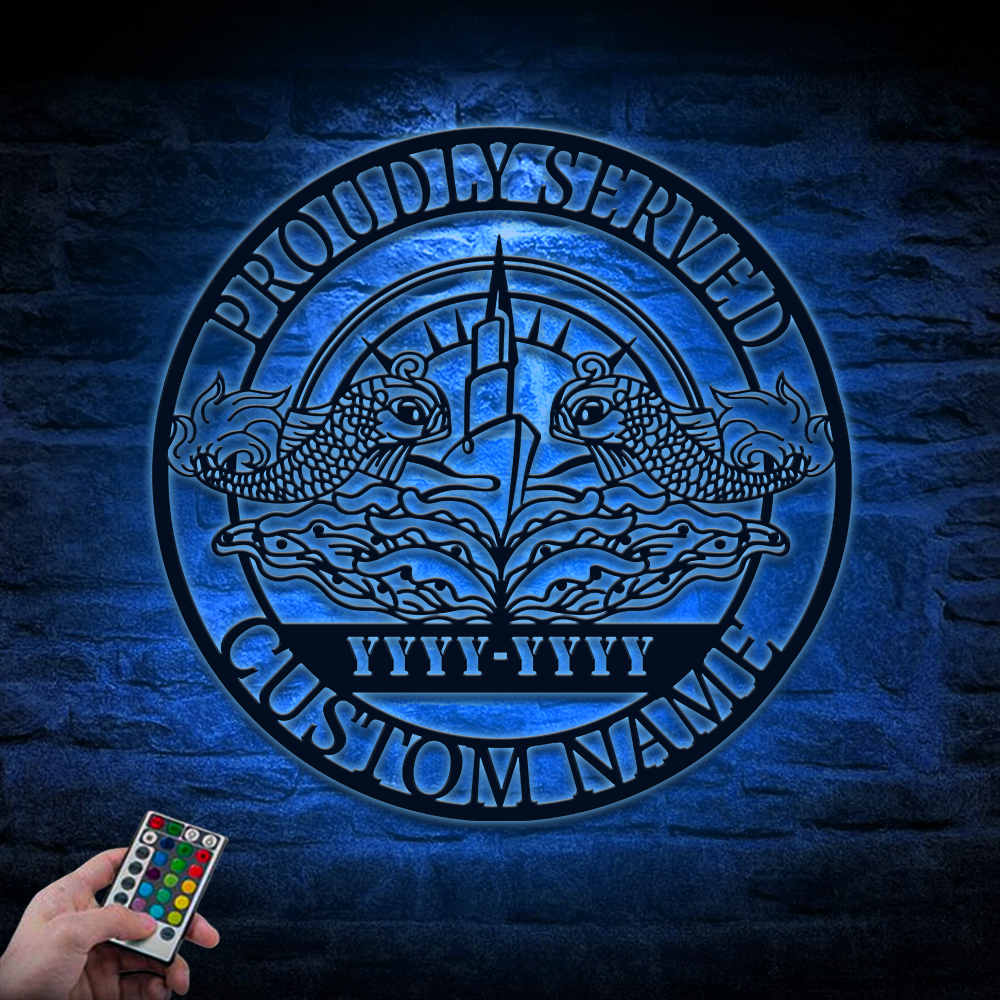 Personalized Navy Submarine Metal Sign Wall Art