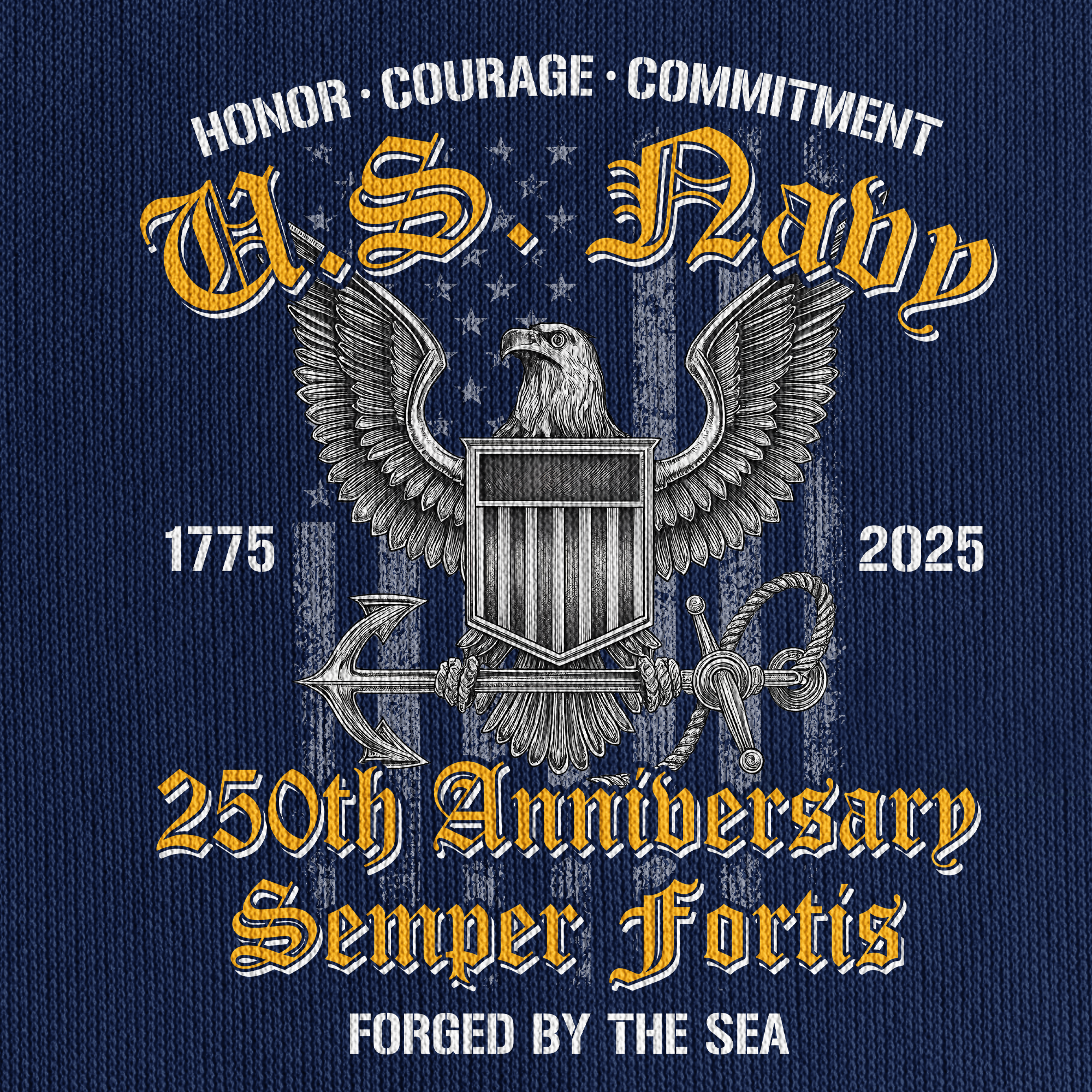Navy 250th Anniversary Quarter Zip Hoodie