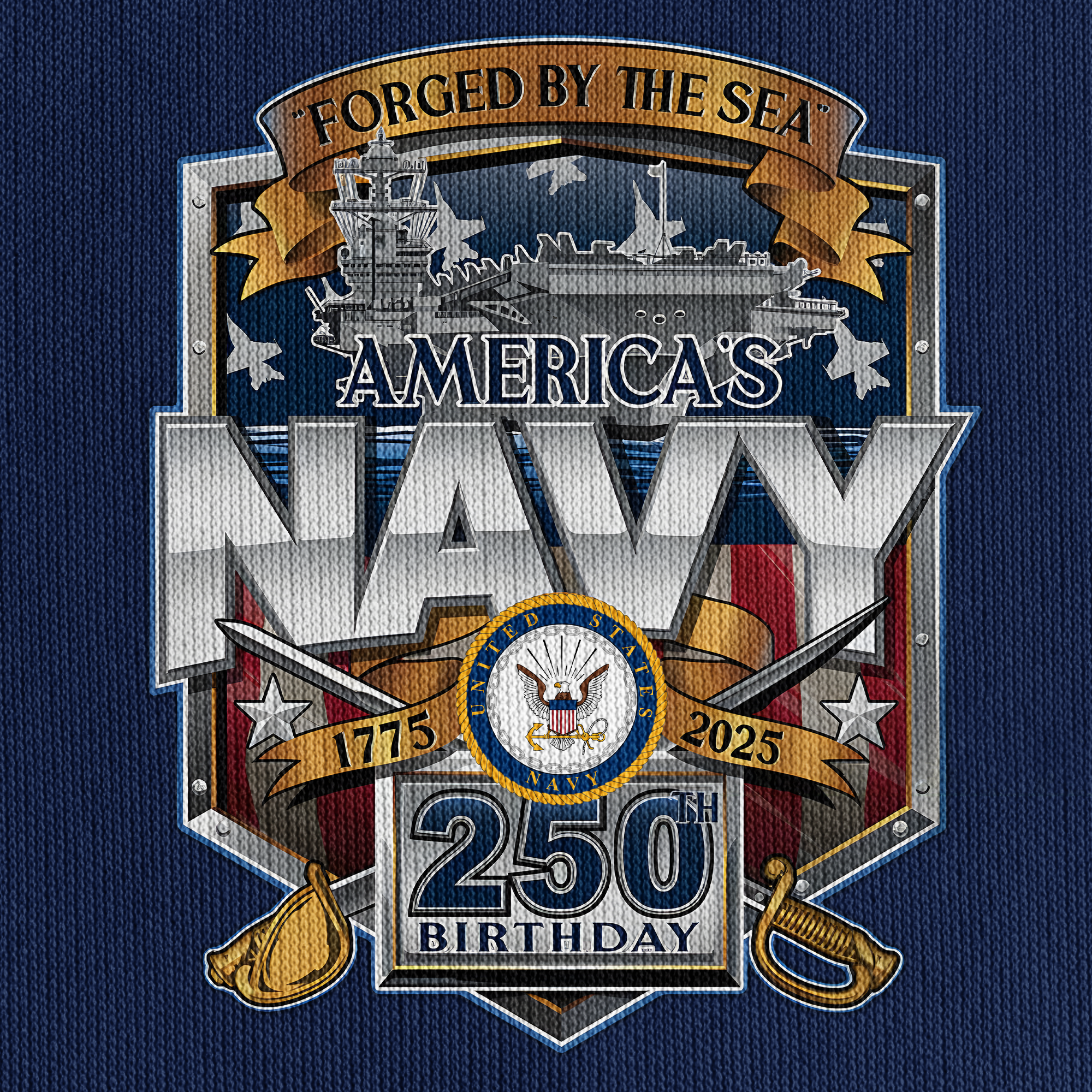 Navy 250th Anniversary Quarter Zip Hoodie