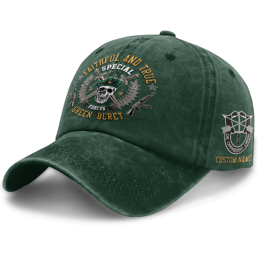 Personalizable Special Forces Green Beret Washed Cap