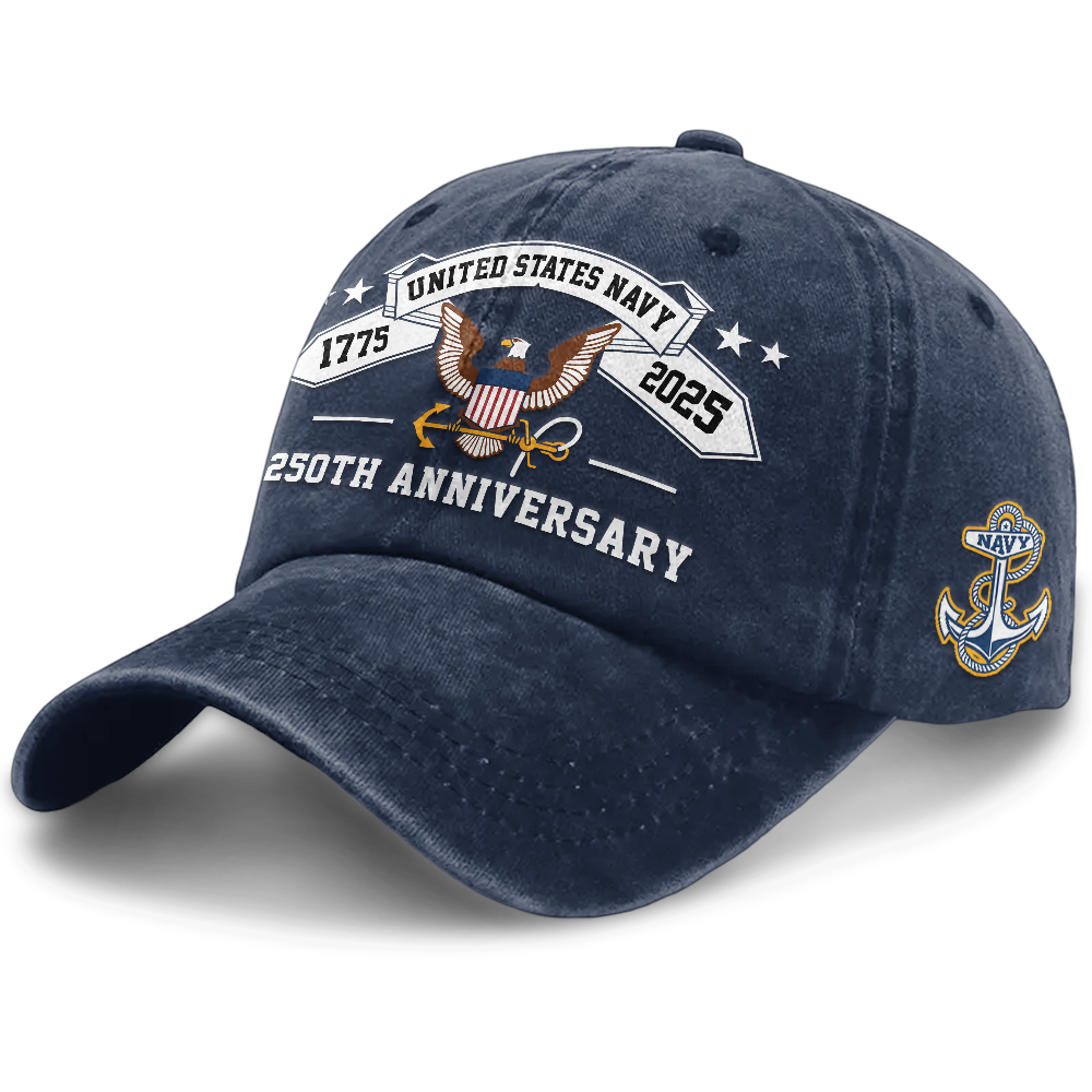Navy 250th Anniversary Washed Cap
