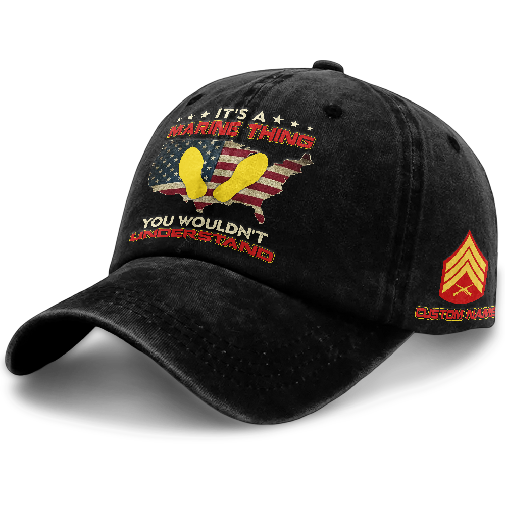 Personalizable It's A Marine Thing Washed Cap