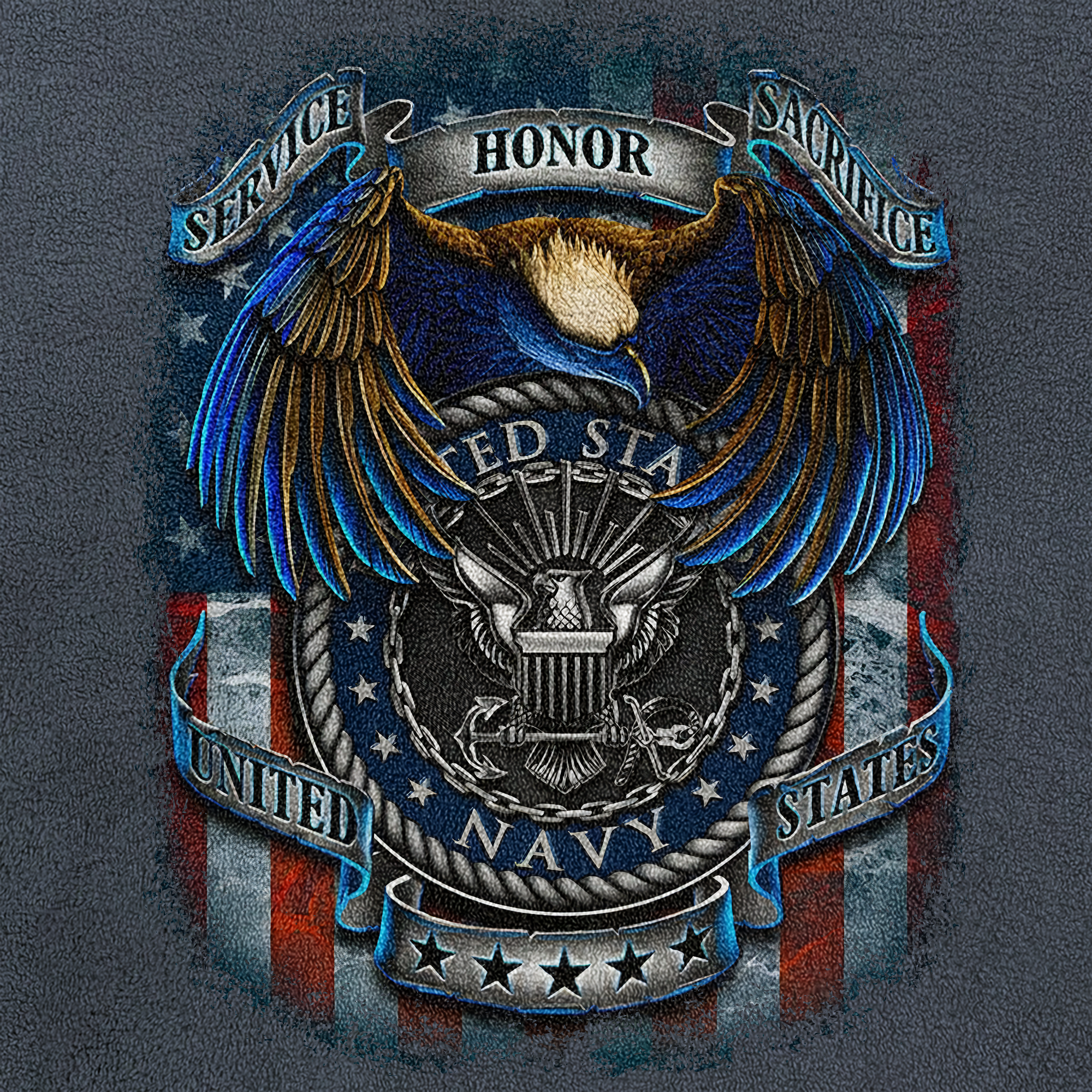 Personalizable Navy Service Honor Sacrifice Half-Zip Raglan Sweatshirt