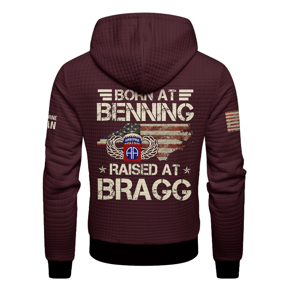 Personalizable Born At Benning Waffle Hooded Jacket