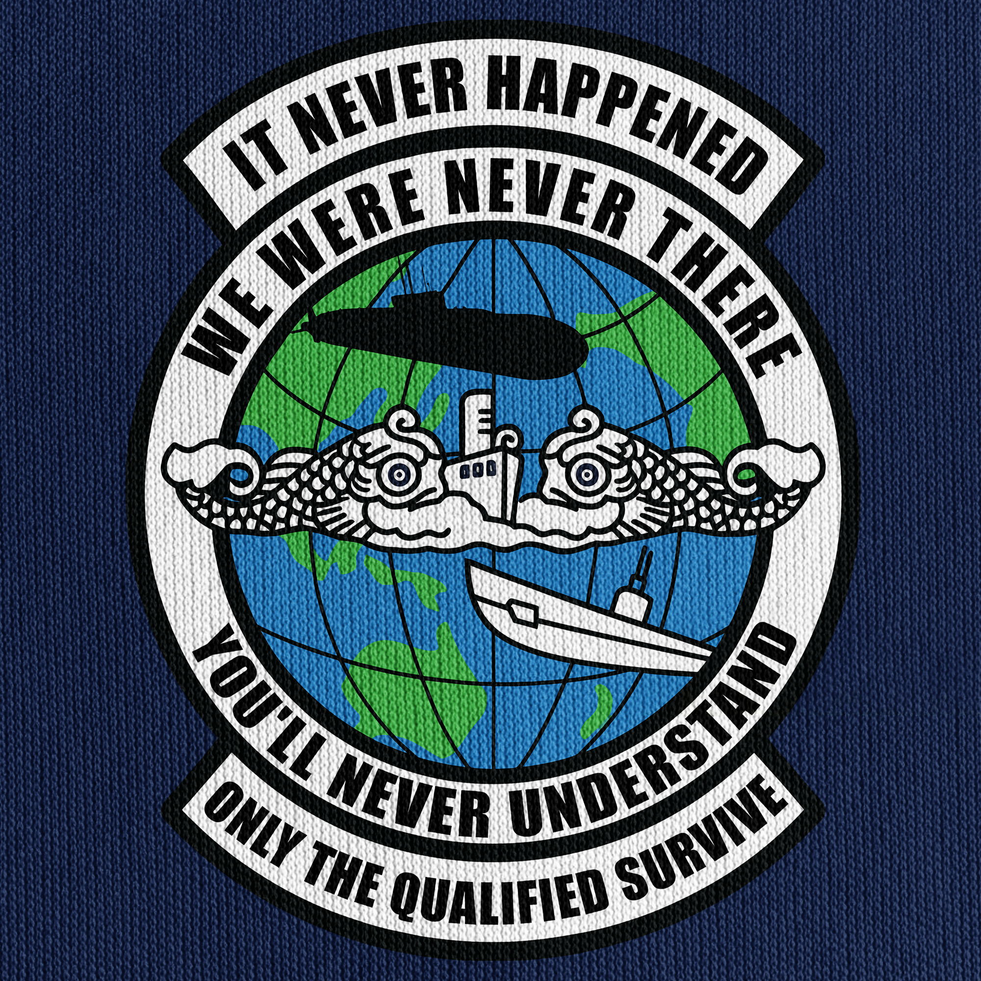 Navy Submarine It Never Happened Quarter Zip Hoodie