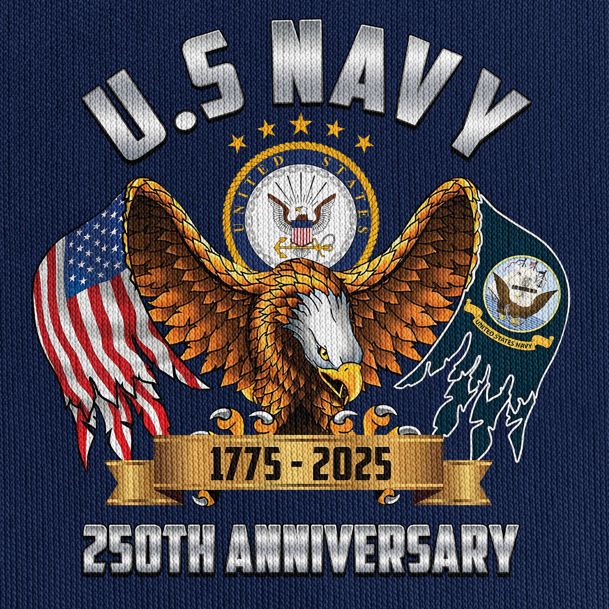 Navy 250th Anniversary Quarter Zip Hoodie