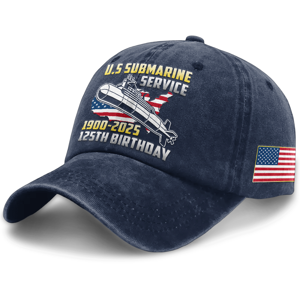 Navy Submarine 125th Birthday Washed Cap