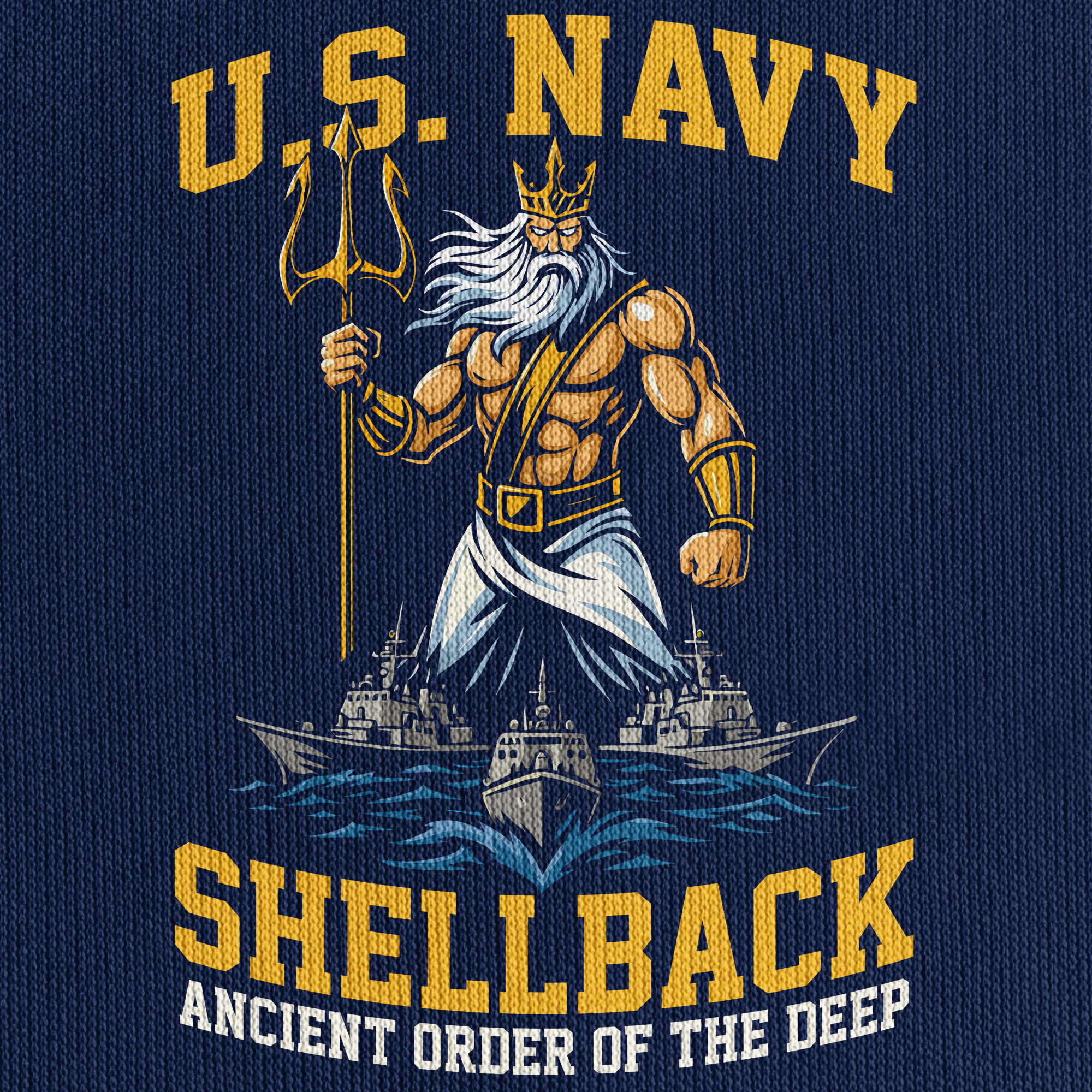Navy Shellback Ancient Order Of The Deep Quarter Zip Hoodie