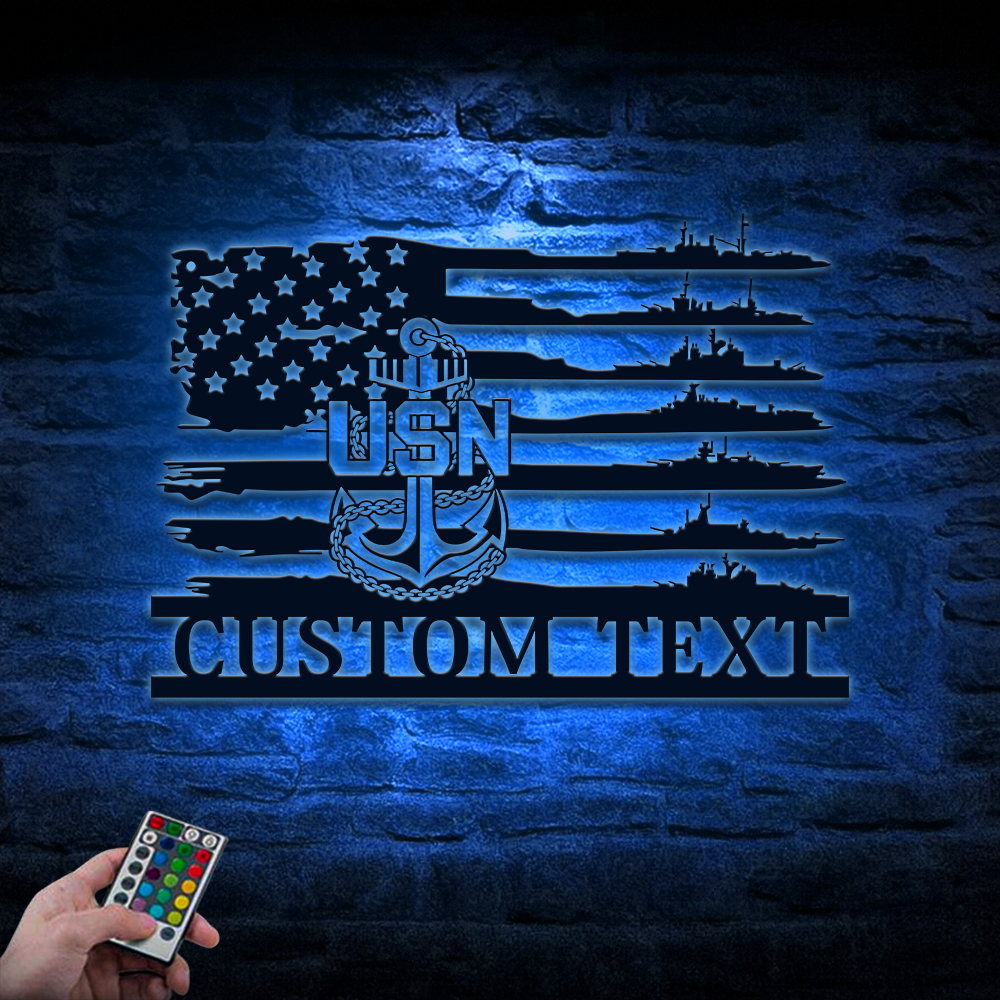 Personalized Navy Ship Metal Sign Wall Art