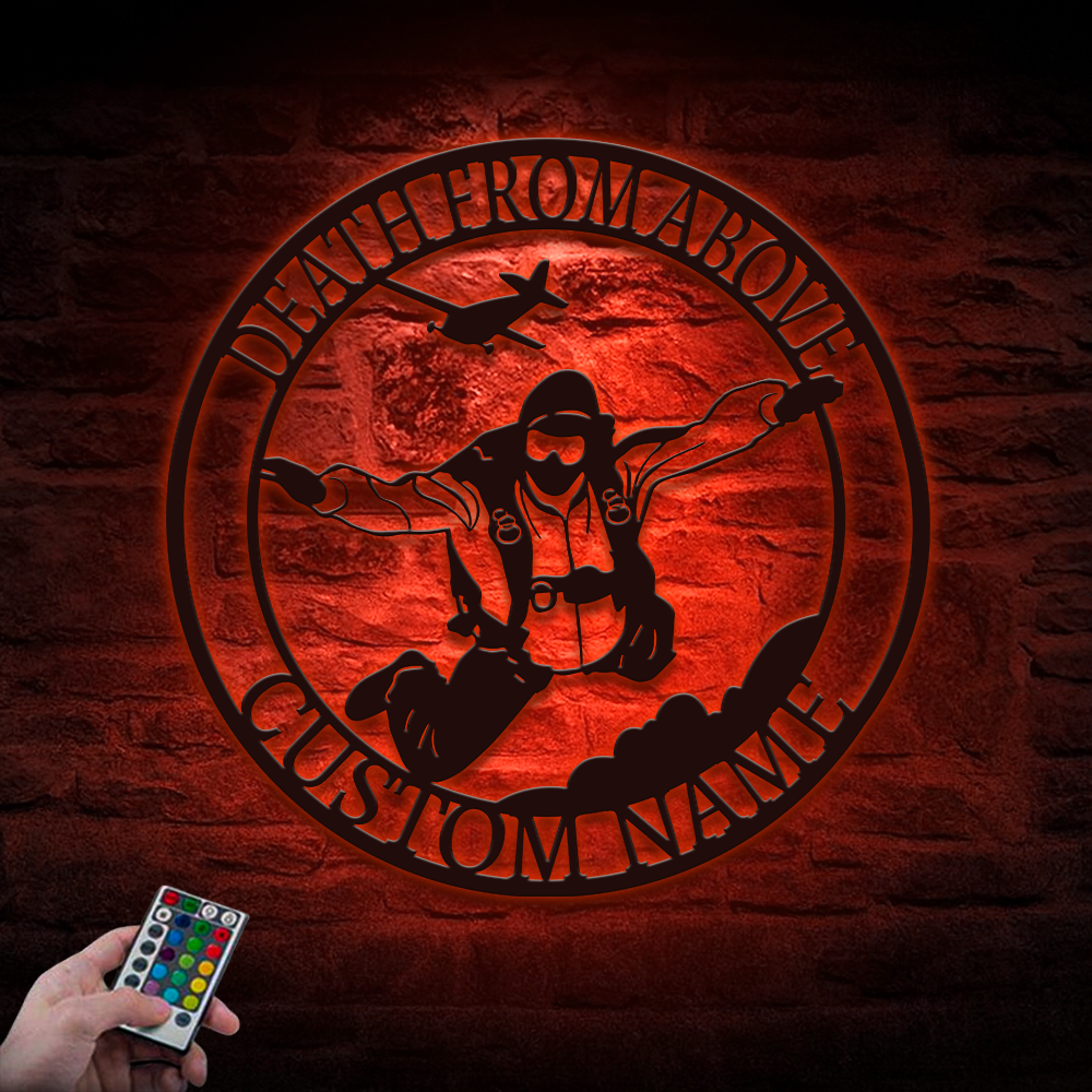Personalized Airborne Death From Above Metal Sign Wall Art