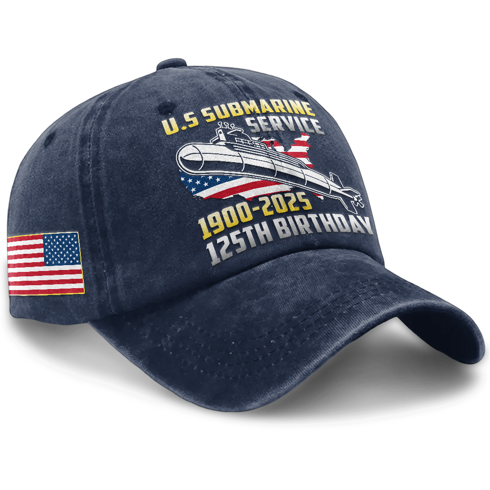 Navy Submarine 125th Birthday Washed Cap