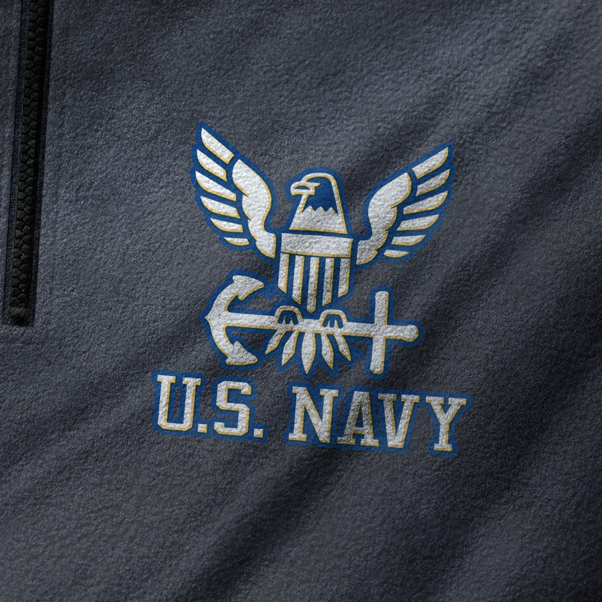 Personalizable Navy Ship Half-Zip Raglan Sweatshirt