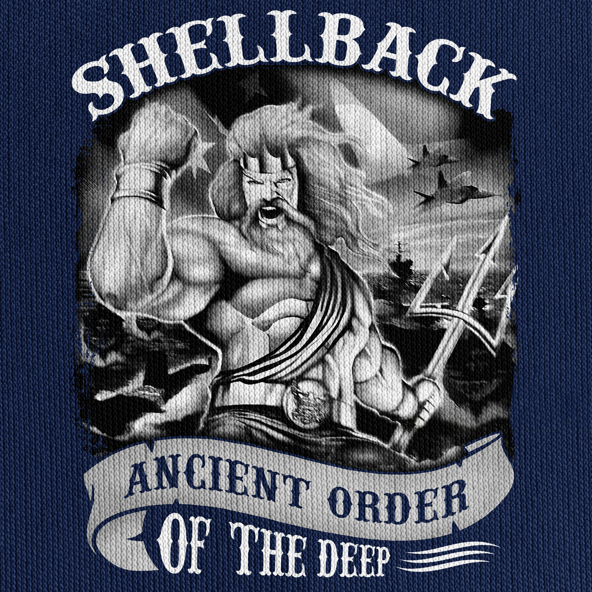 Navy Shellback Ancient Order Of The Deep Quarter Zip Hoodie