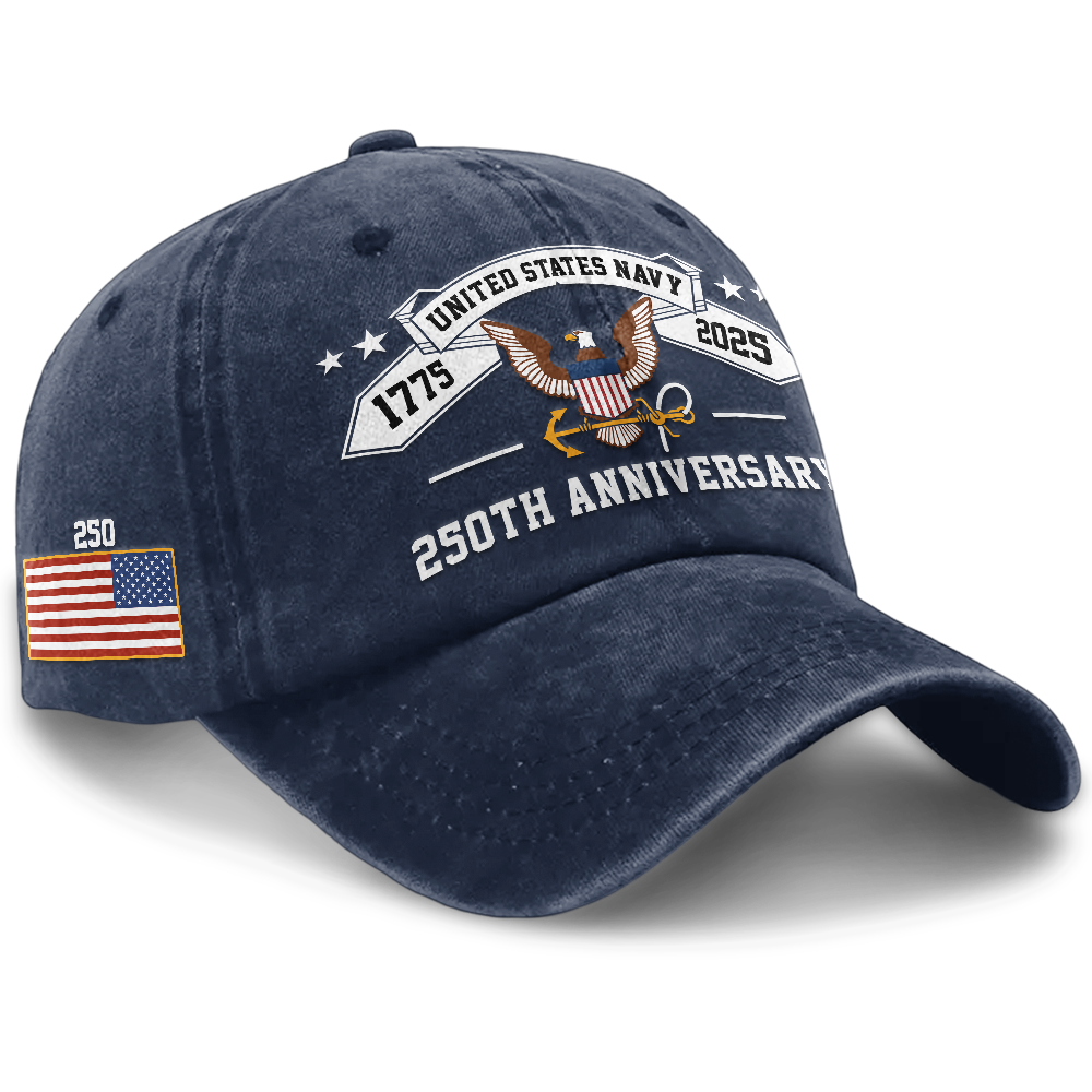Navy 250th Anniversary Washed Cap