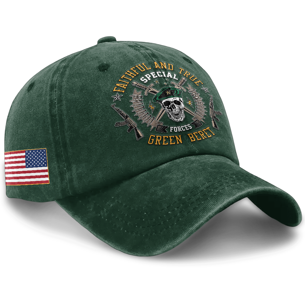 Personalizable Special Forces Green Beret Washed Cap