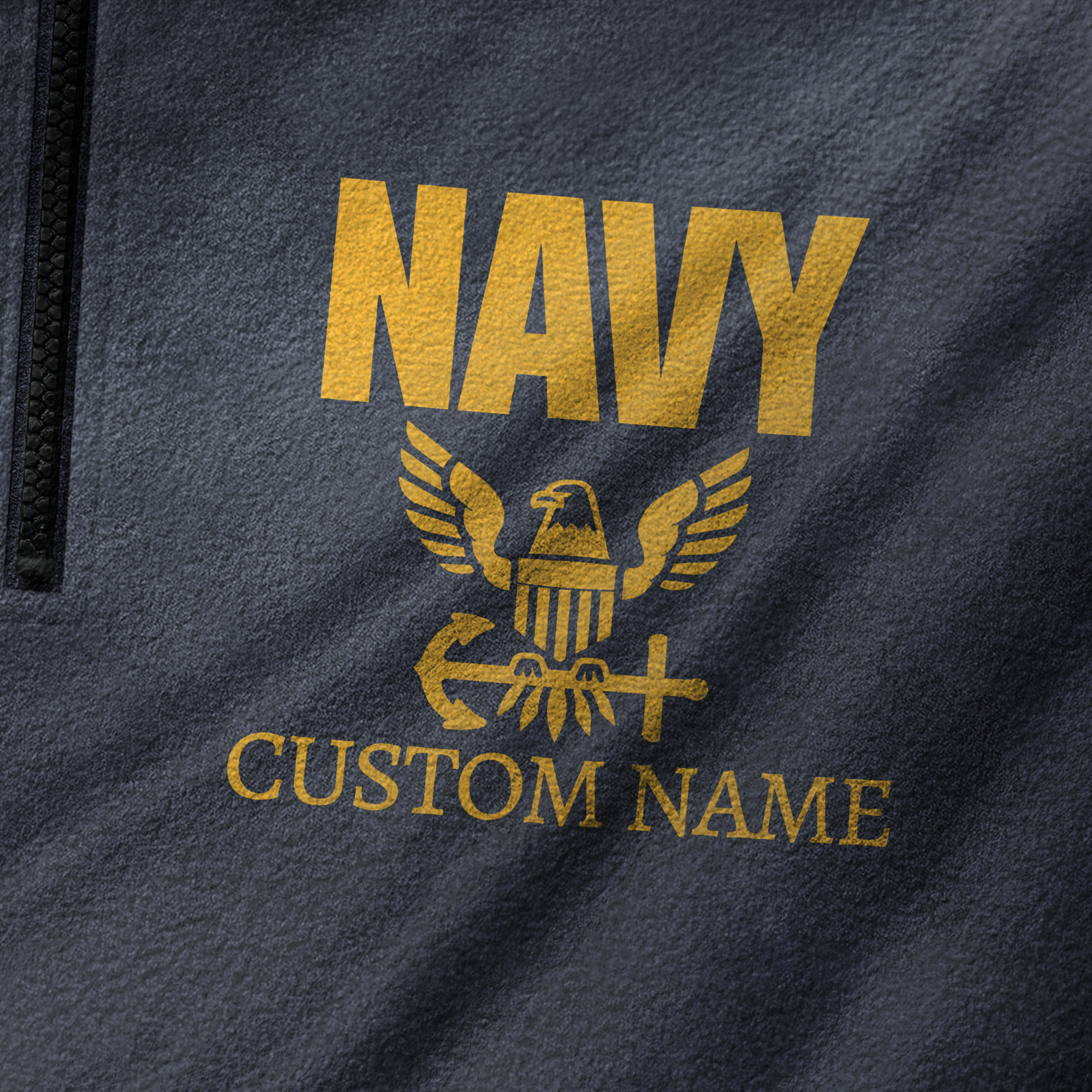 Personalizable Navy Honor Courage Commitment Half-Zip Raglan Sweatshirt