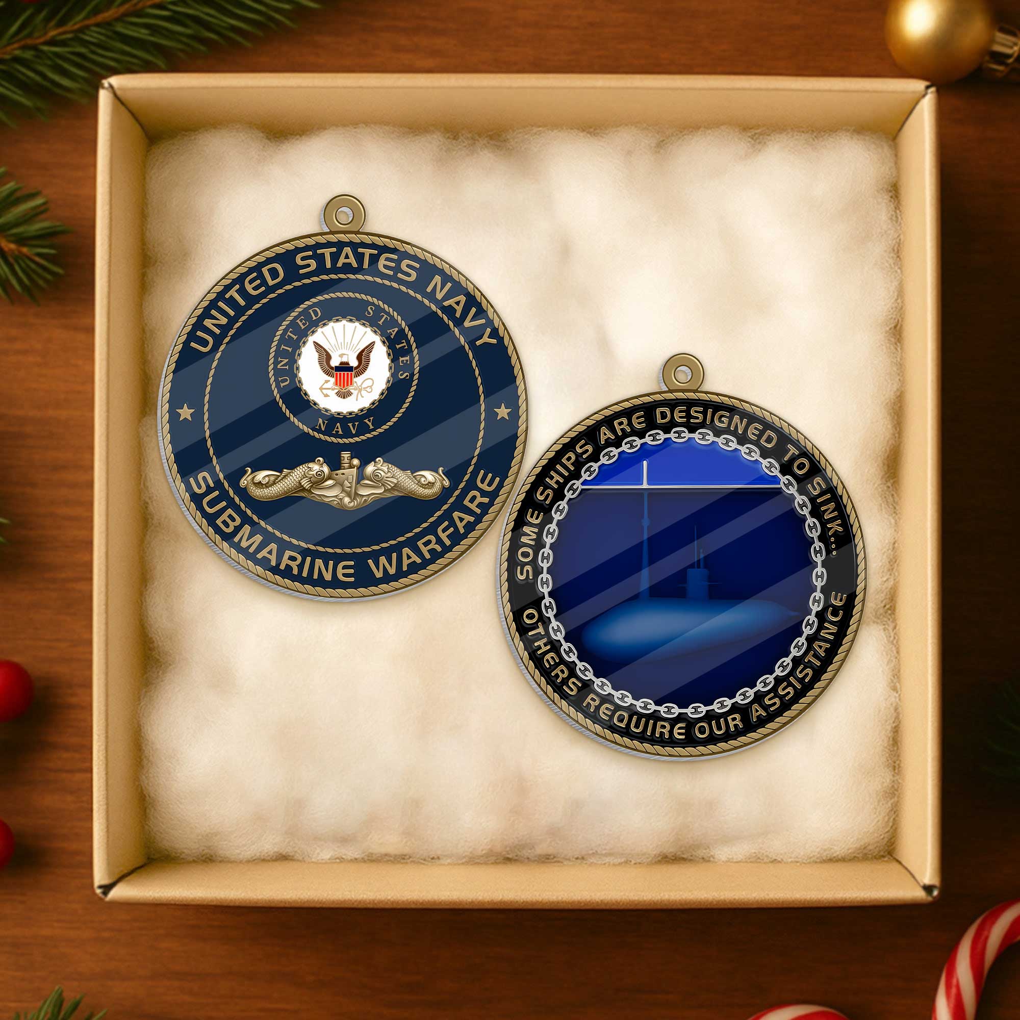 Navy Submarine Some Ships Are Designed To Sink Acrylic Ornament