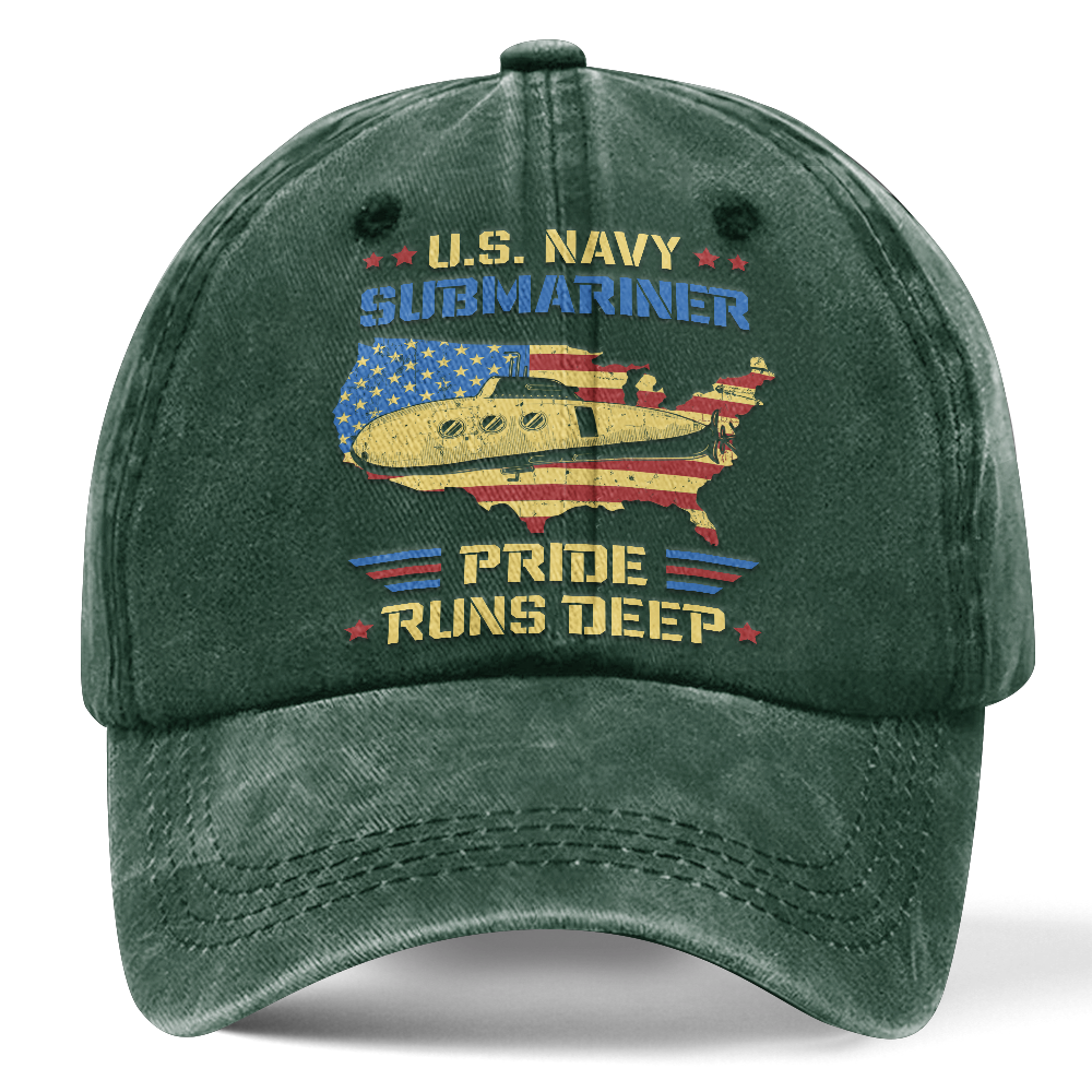 Navy Submarine Washed Cap