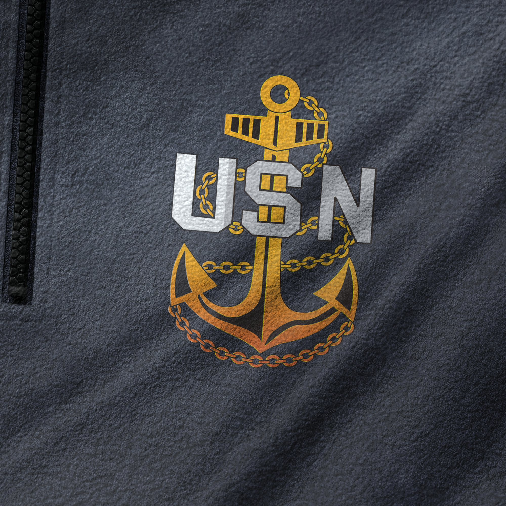 Personalizable Less Than 1% Navy Ship Half-Zip Raglan Sweatshirt