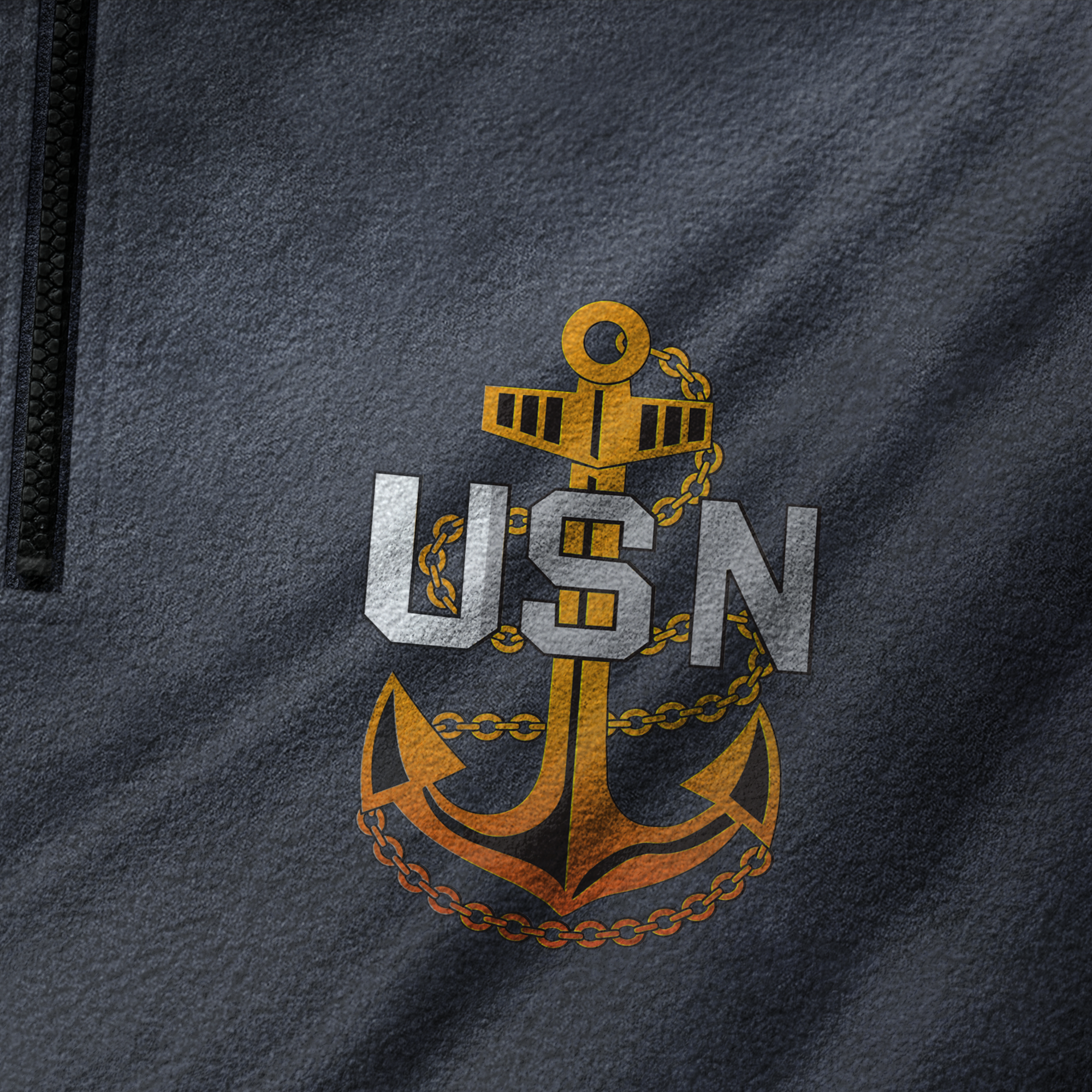 Less Than 1% Navy Ship Half-Zip Raglan Sweatshirt