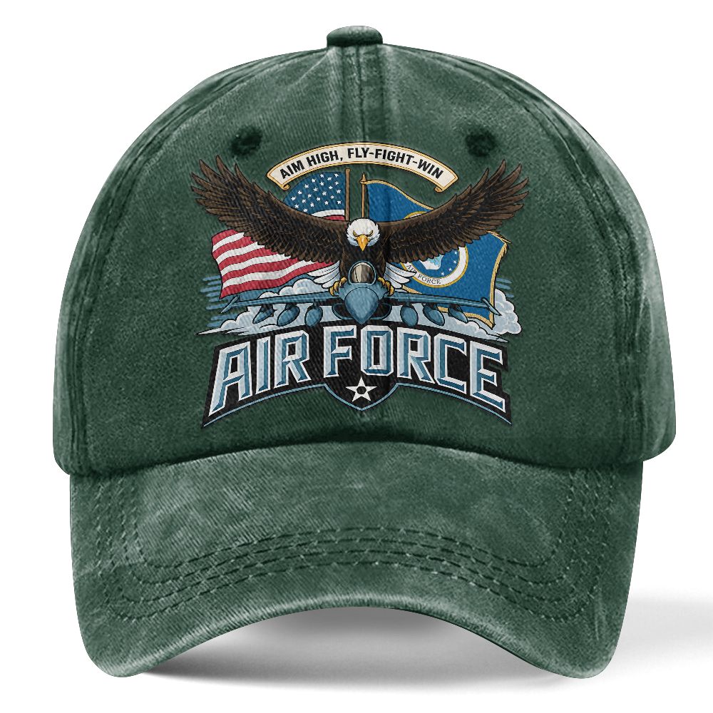 Personalizable Air Force Fly Fight Win Washed Cap