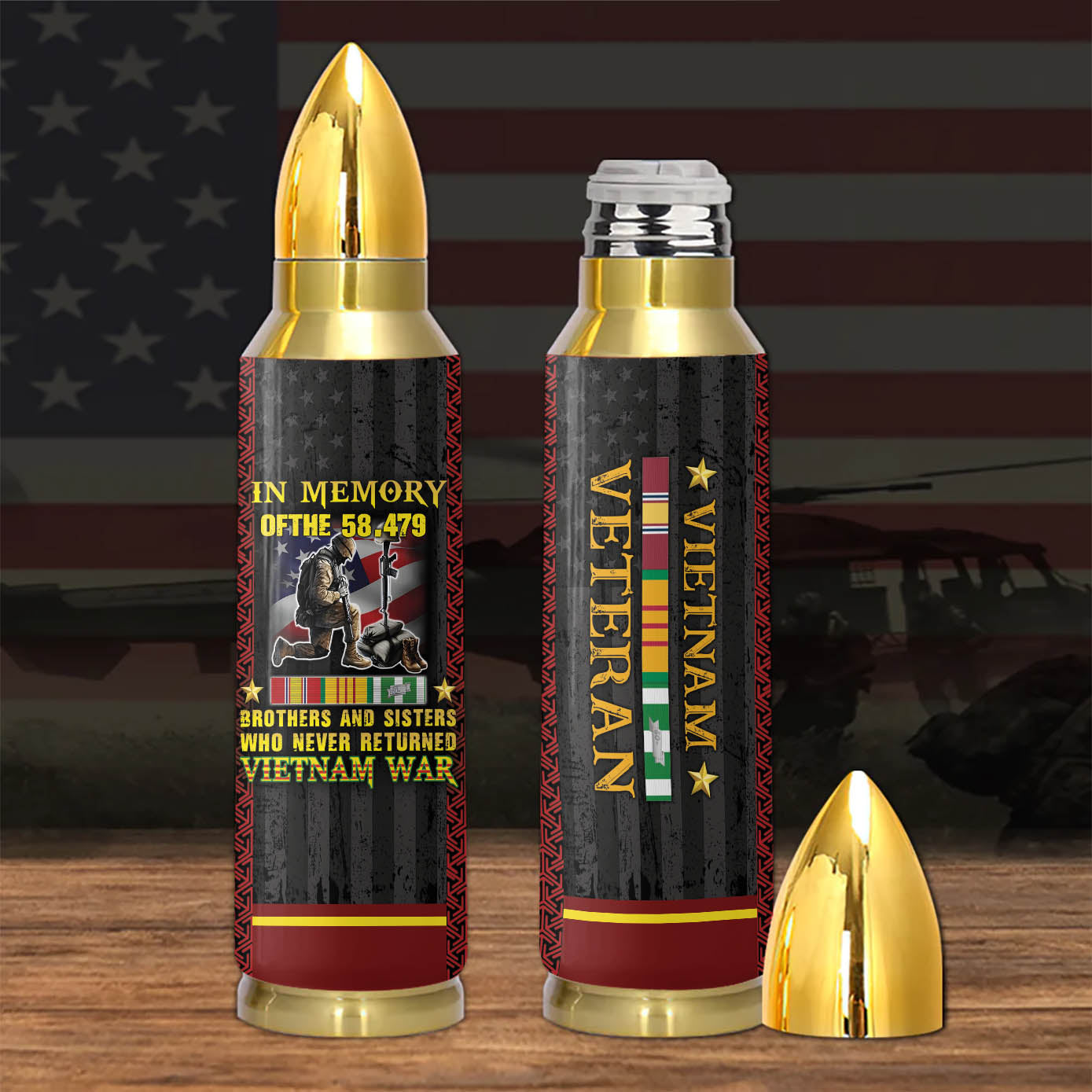 Vietnam Veteran In Memory Of 58479 Brothers And Sisters Bullet Tumbler