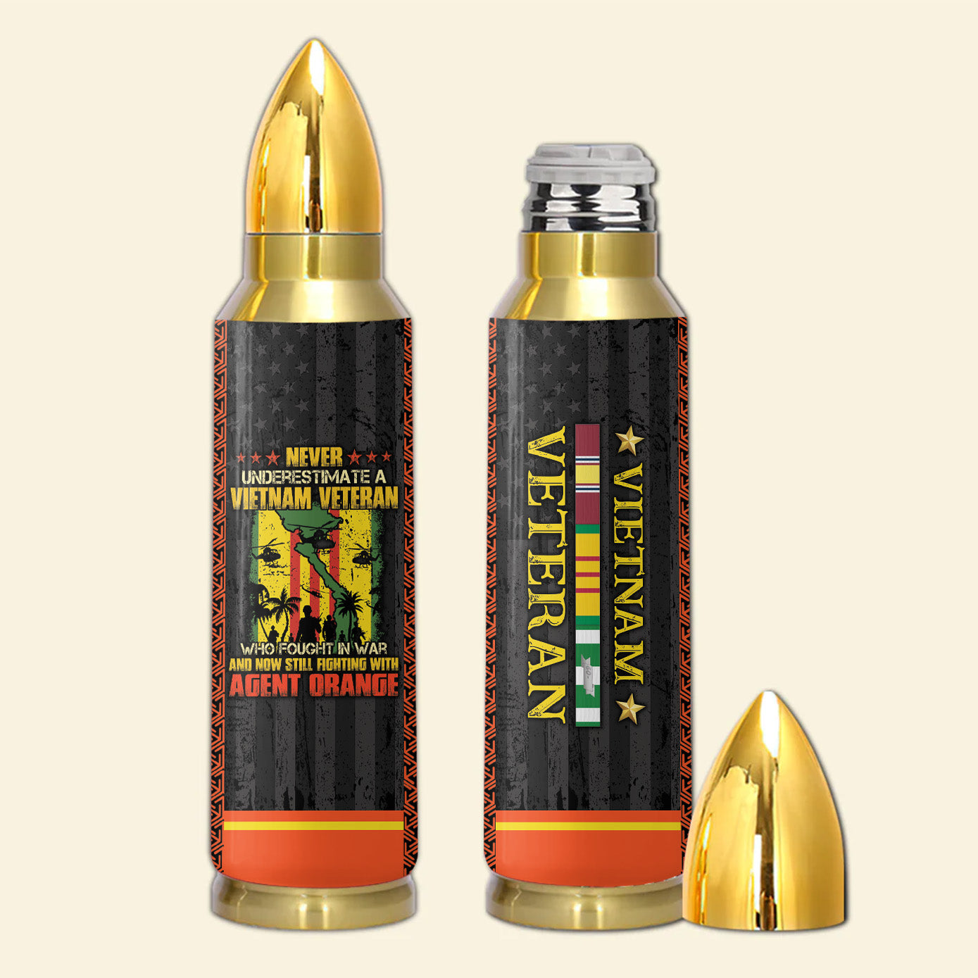 Agent Orange Never Underestimate An Old Man Who Fought In War Bullet Tumbler